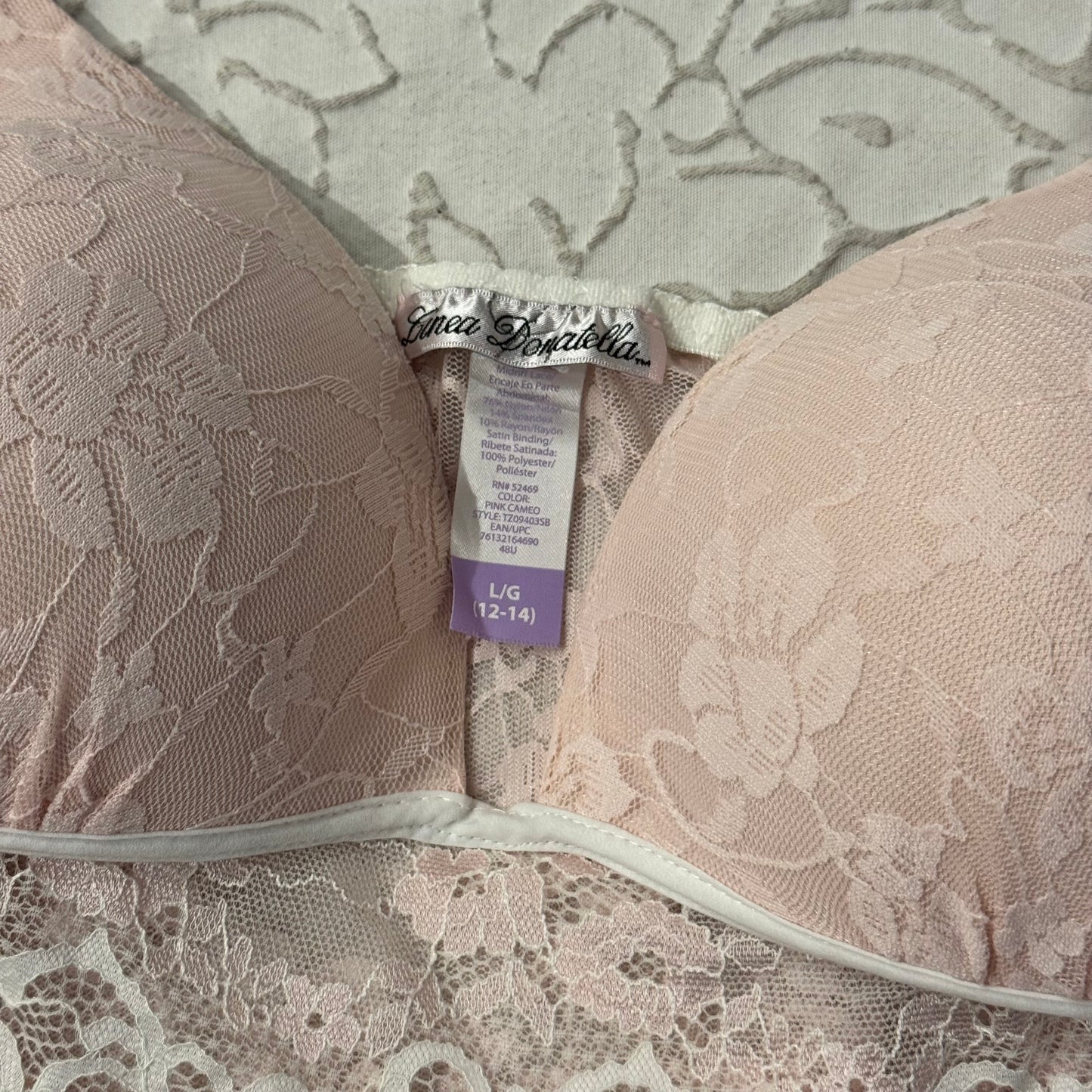 Light Pink ‘Linea Donatella’ Lace Babydoll Lingerie Top
