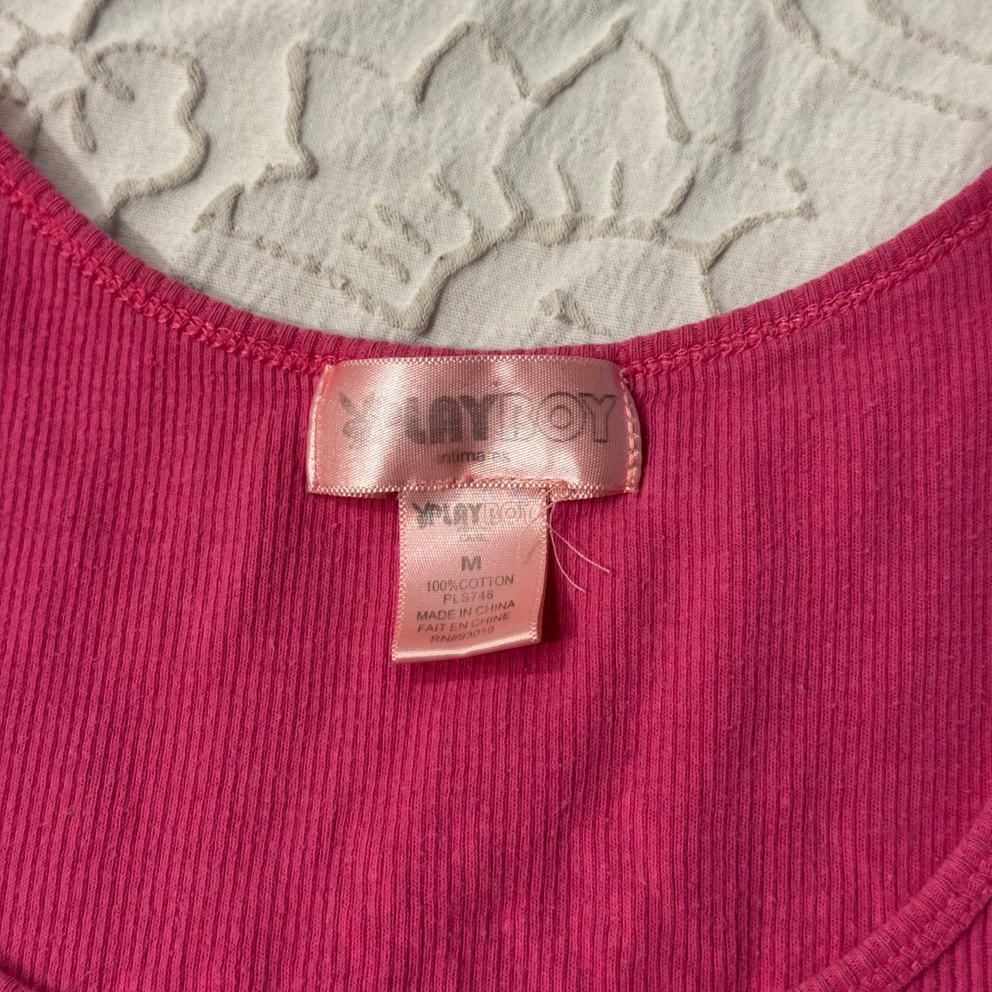 Hot Pink ‘Playboy’ Y2K Slogan Tank Top