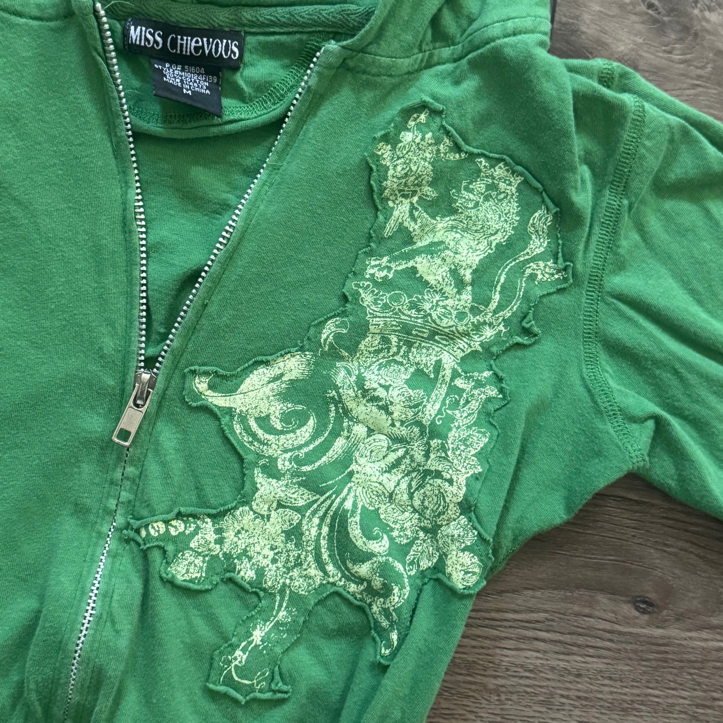 green cybery2k royalty quarter sleeve hoodie jacket