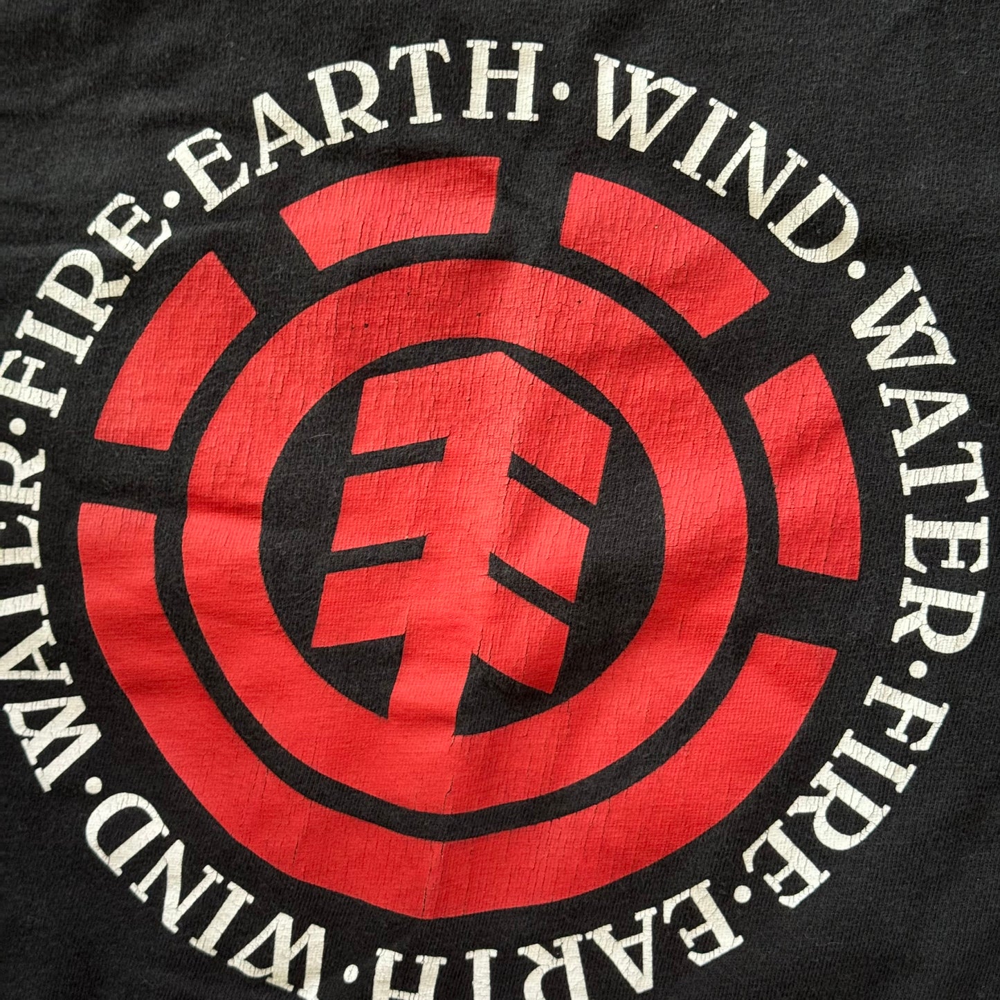black & red element earth wind fire water graphic shirt