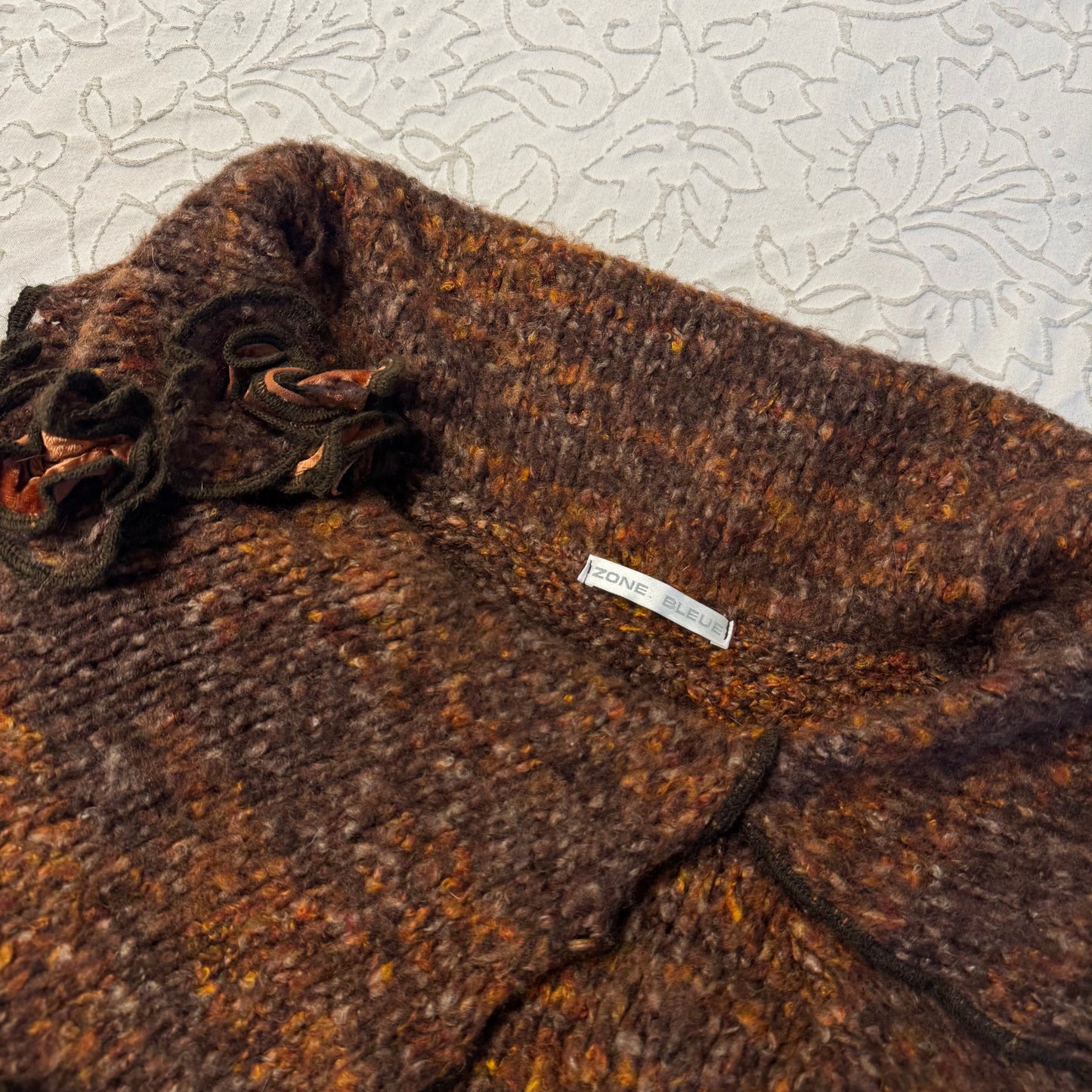 Rare Brown ‘Zone Bleue’ Whimsical Fairy Asymmetrical Sweater