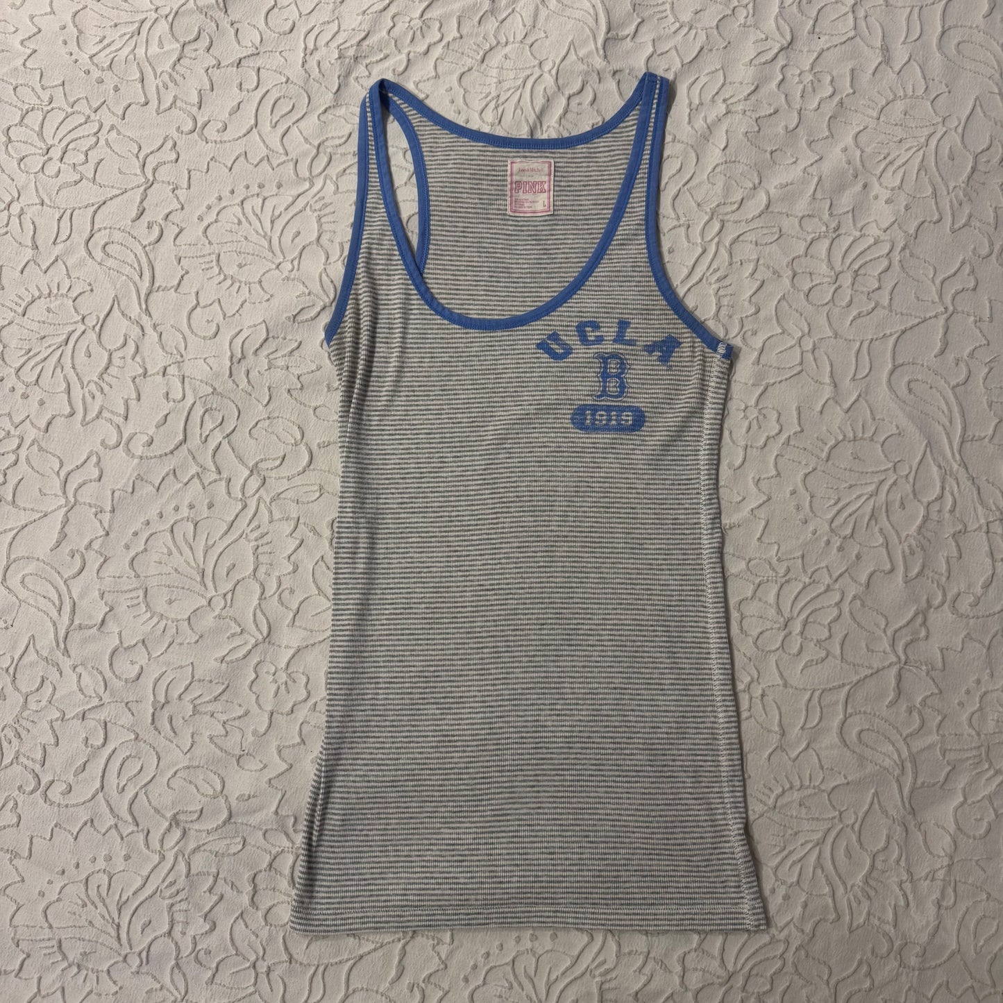 Blue & Grey ‘PINK by VS’ UCLA Ribbed Tank Top