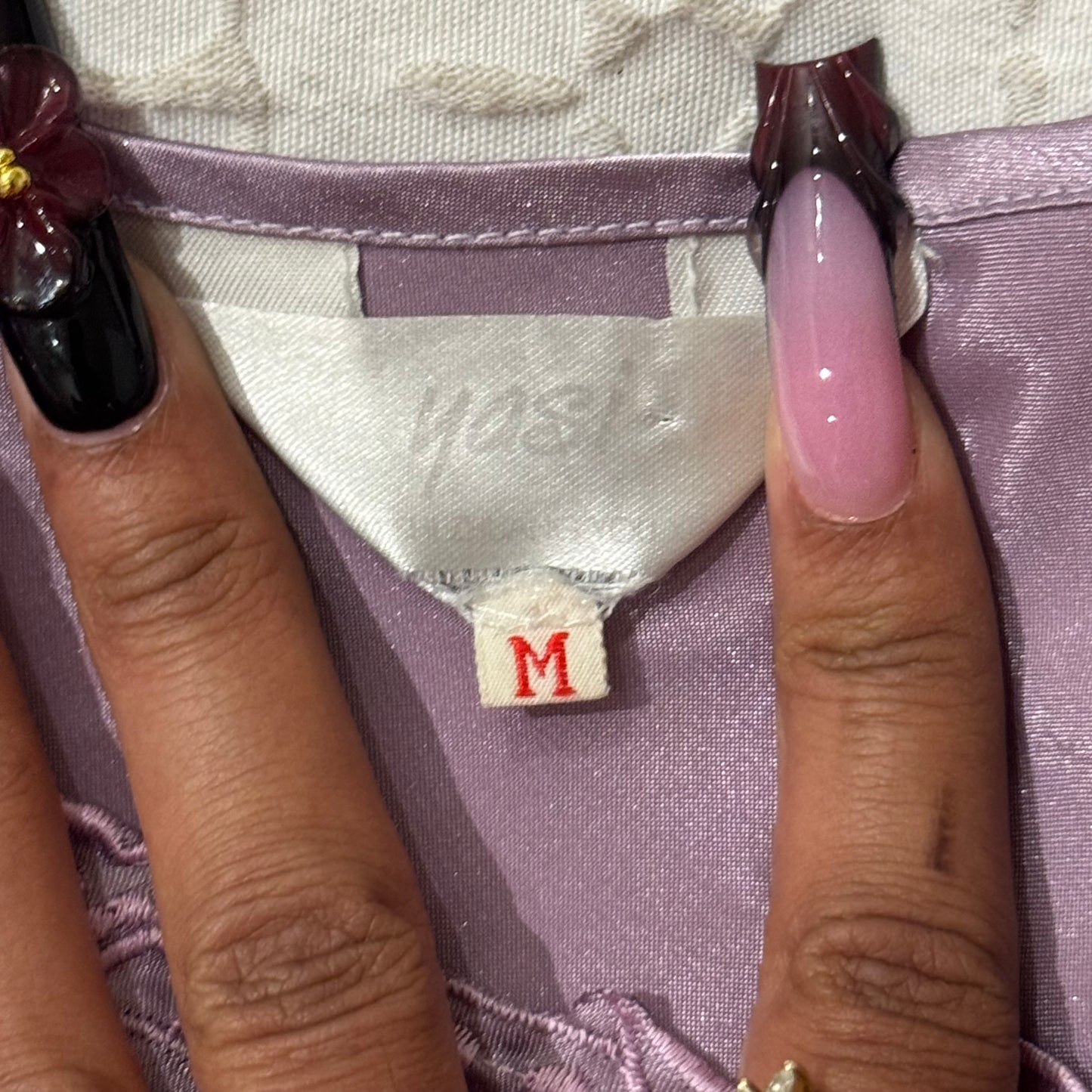 Lavender ‘Yasi’ Floral Embroidered Slip Dress