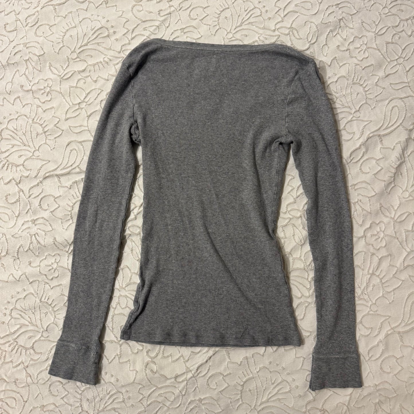 Grey ‘Faded Glory’ Stretchy Long Sleeve Shirt