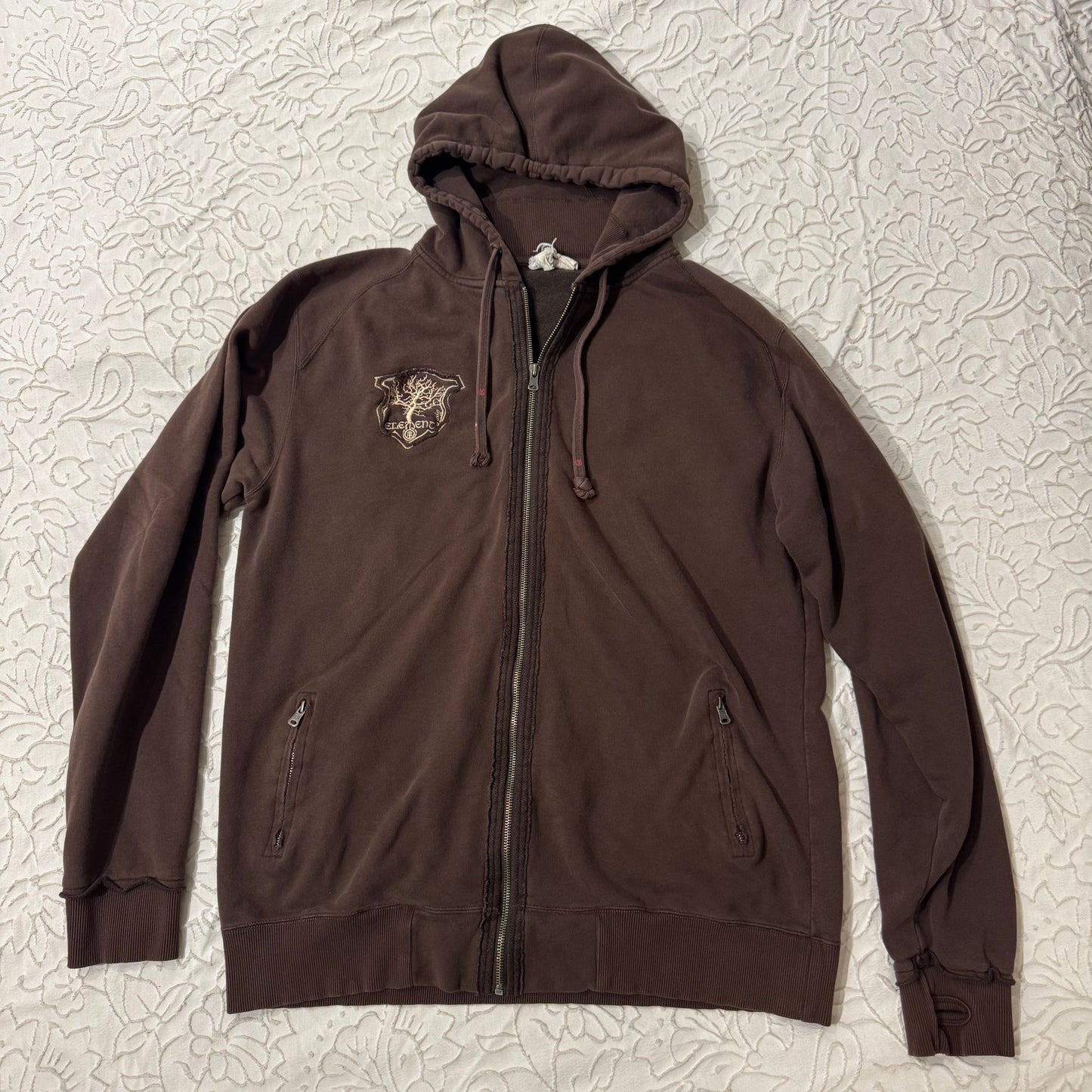 Dark Brown ‘Element’ Y2K Grungy Skater Zip Up Jacket