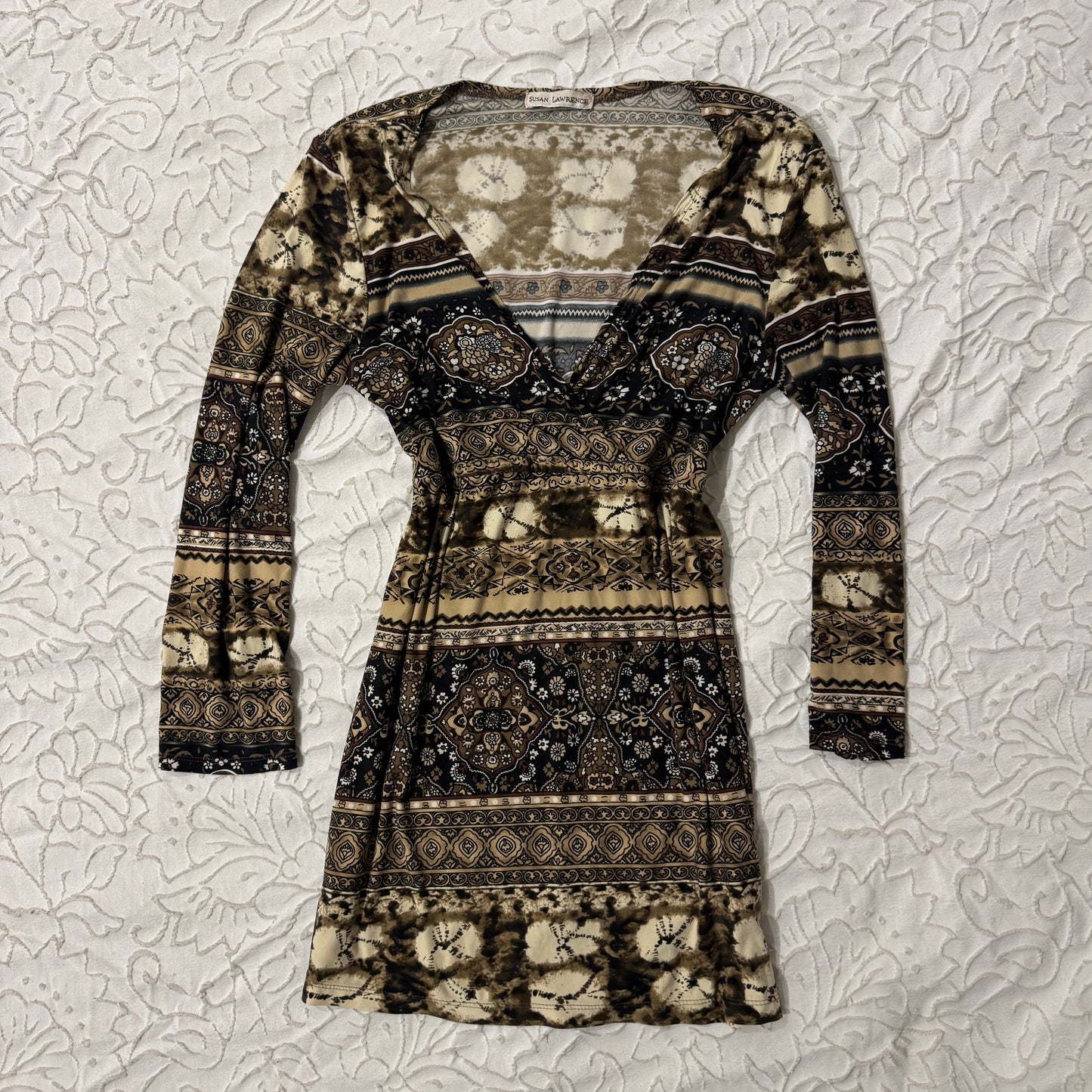 Gold ‘Susan Lawrence’ V Neck Crossover Dress