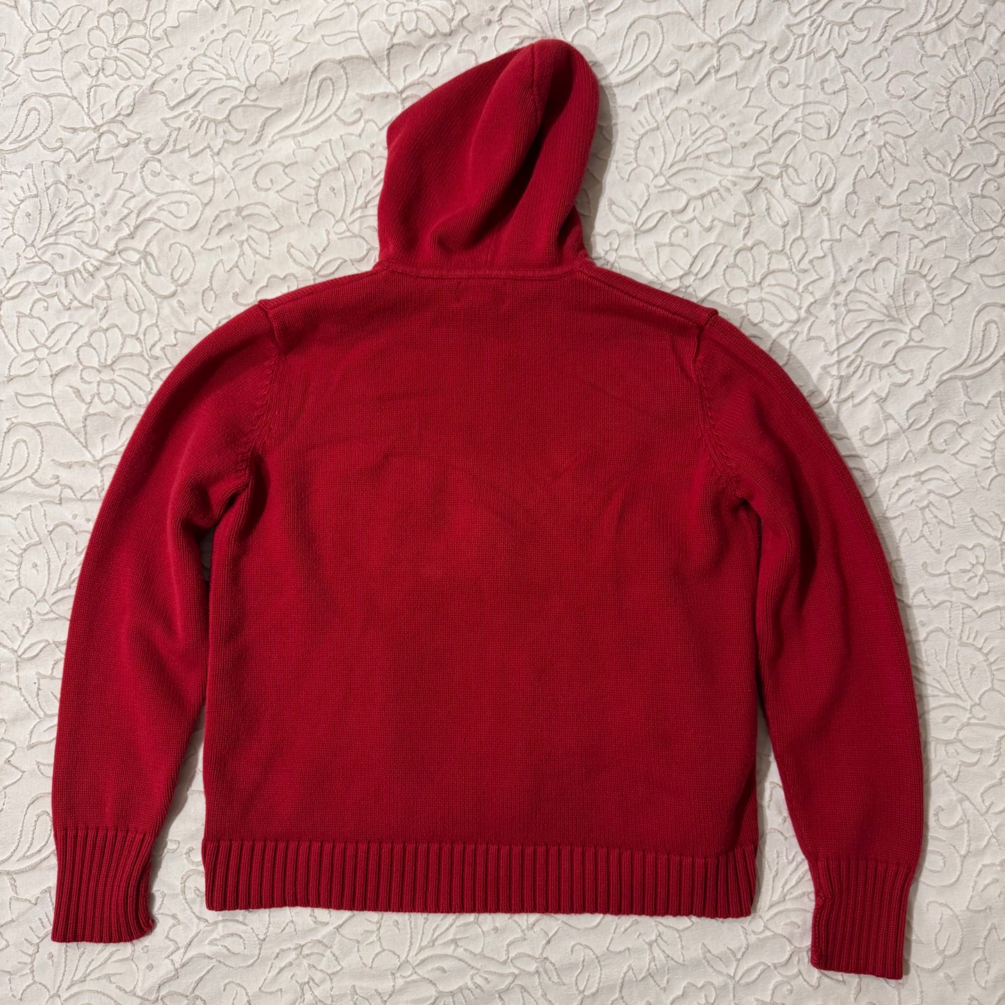 Red ‘Lauren Ralph Lauren’ Knitted Zip Up Hoodie