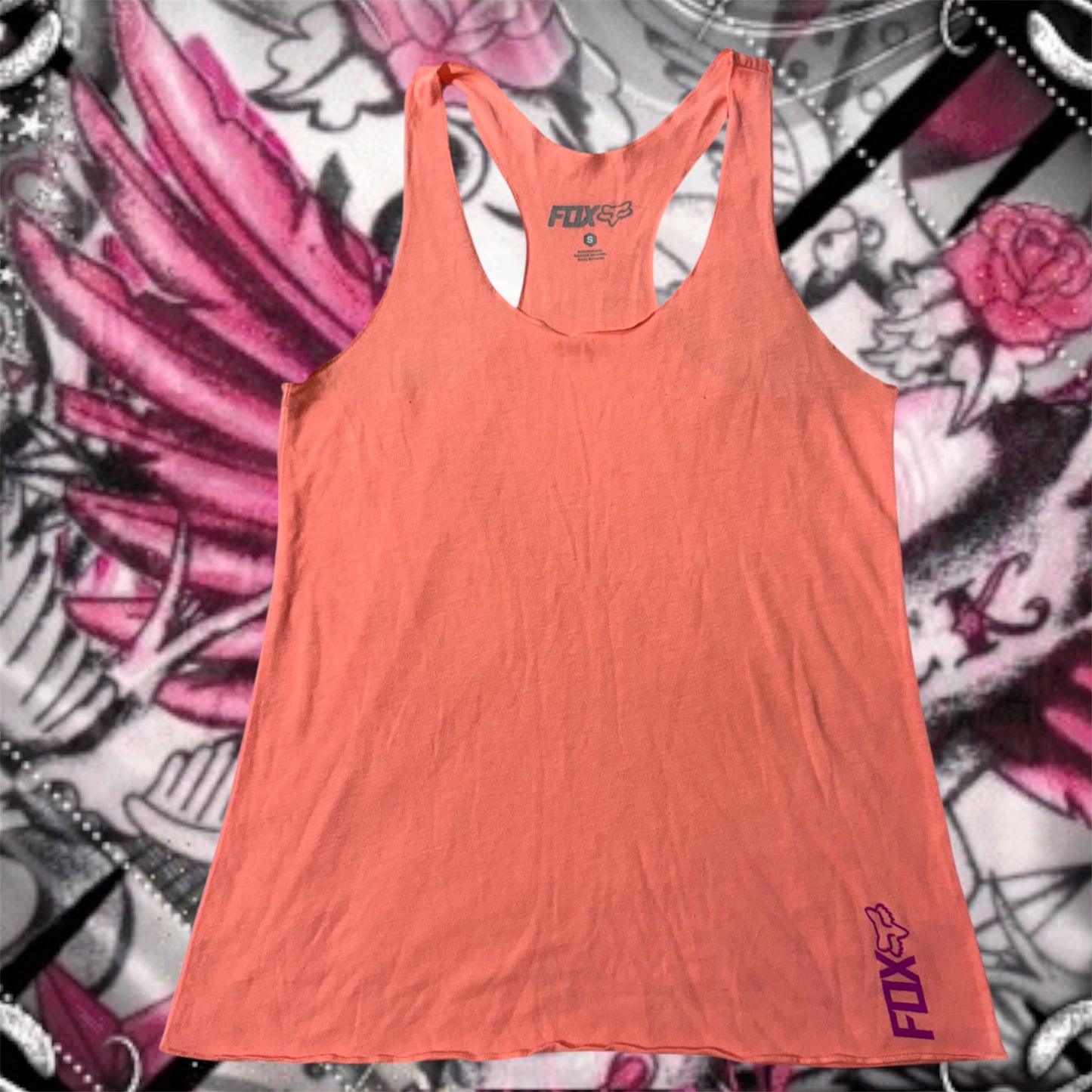 Salmon Pink ‘Fox Racing’ Racerbank Tank Top