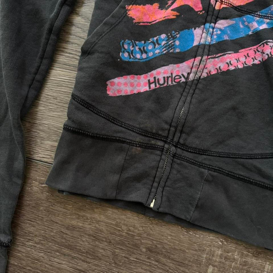dark gray hurley long sleeve hoodie jacket