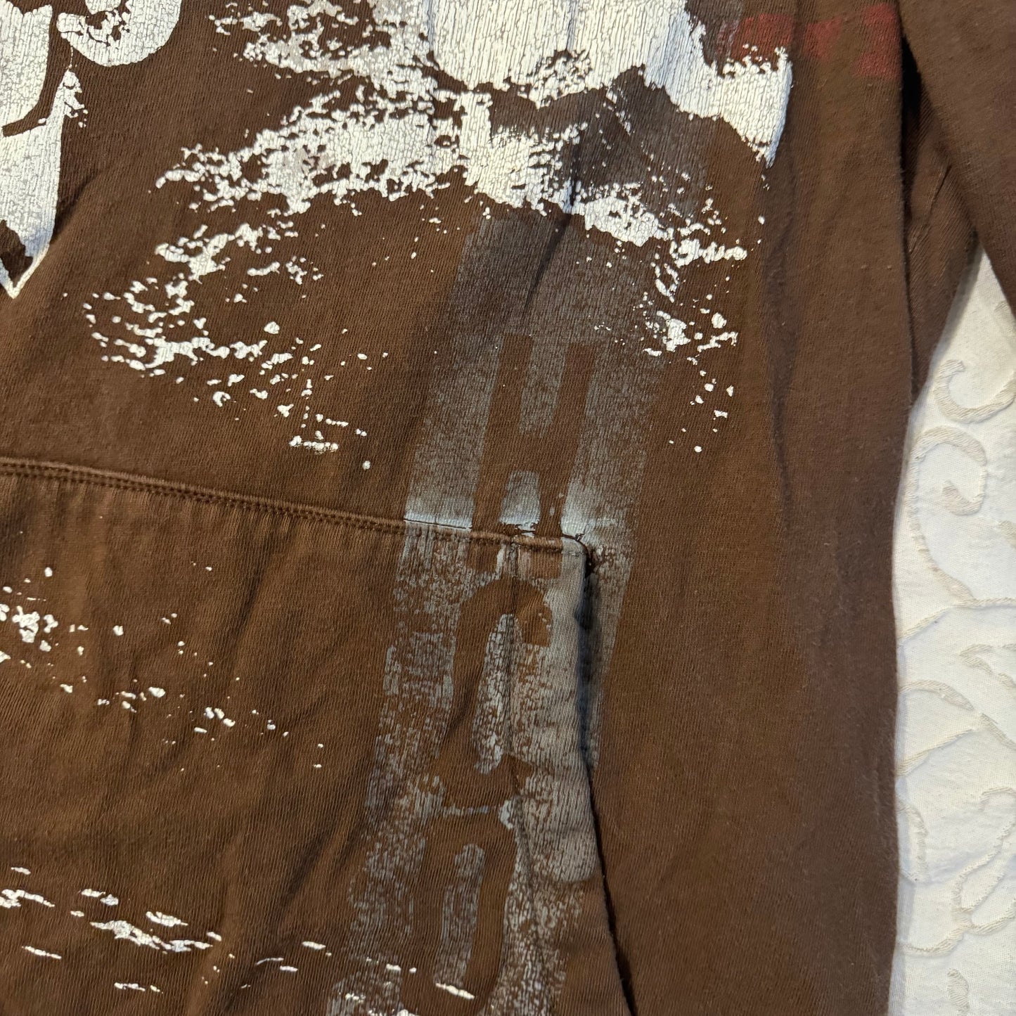 Brown ‘Hollister’ Y2K Men’s Surfing Graphic Hoodie Shirt