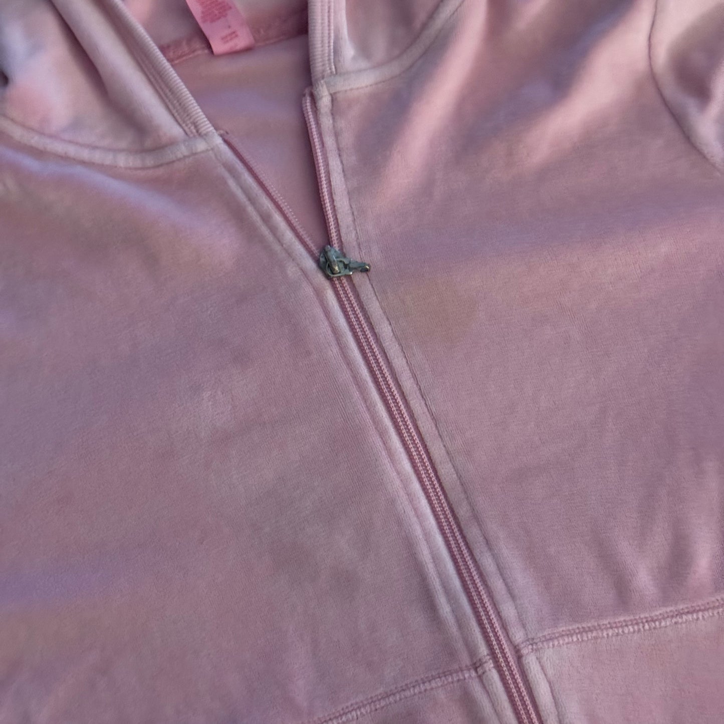 light pink VS PINK velour y2k 2000s zip up jacket (M)