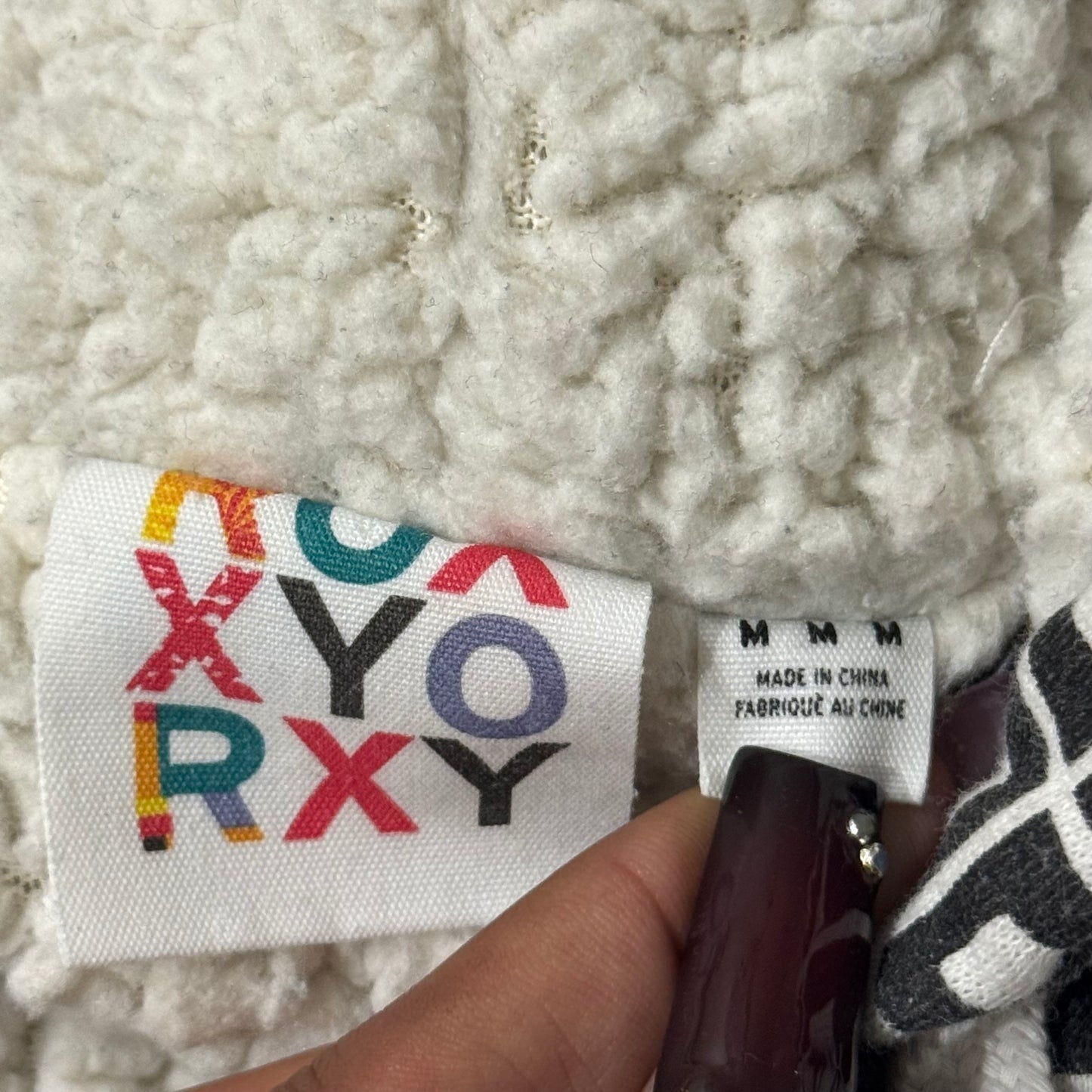 White ‘Roxy’ Fur Y2K Zip Up Hoodie