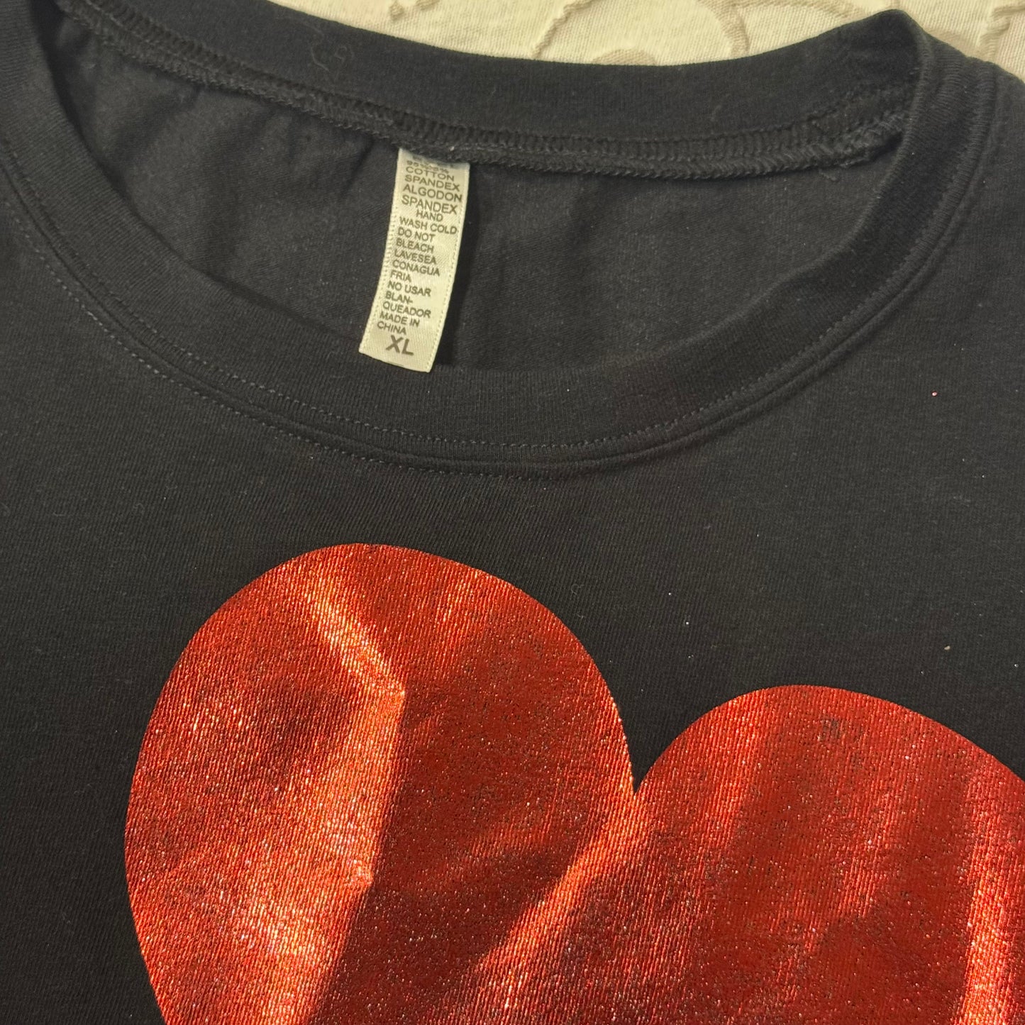 Black ‘I Heart My Hubby’ Slogan Graphic Shirt