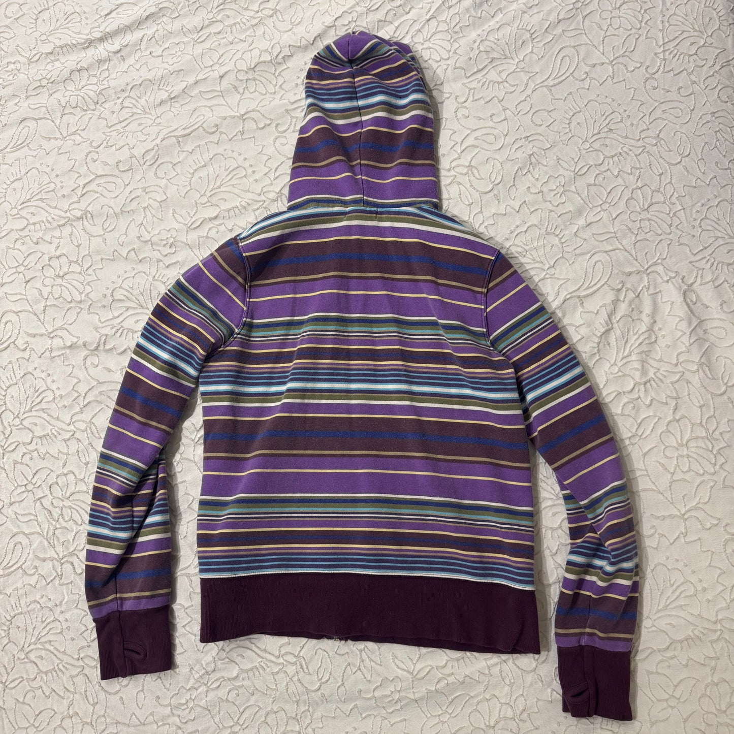 Purple Multicolored ‘OP’ Y2K Zip Up Hoodie Jacket
