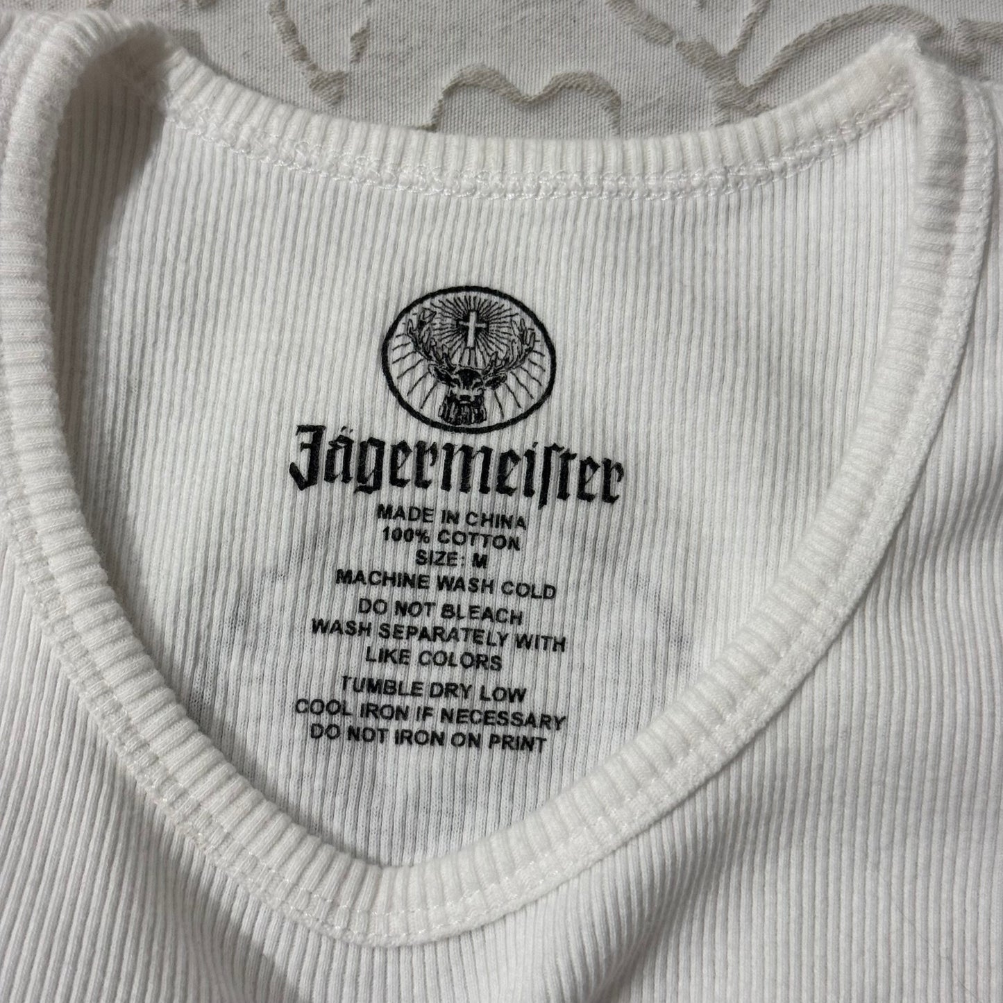White ‘Jägermeister’ Liquor Graphic Tank Top