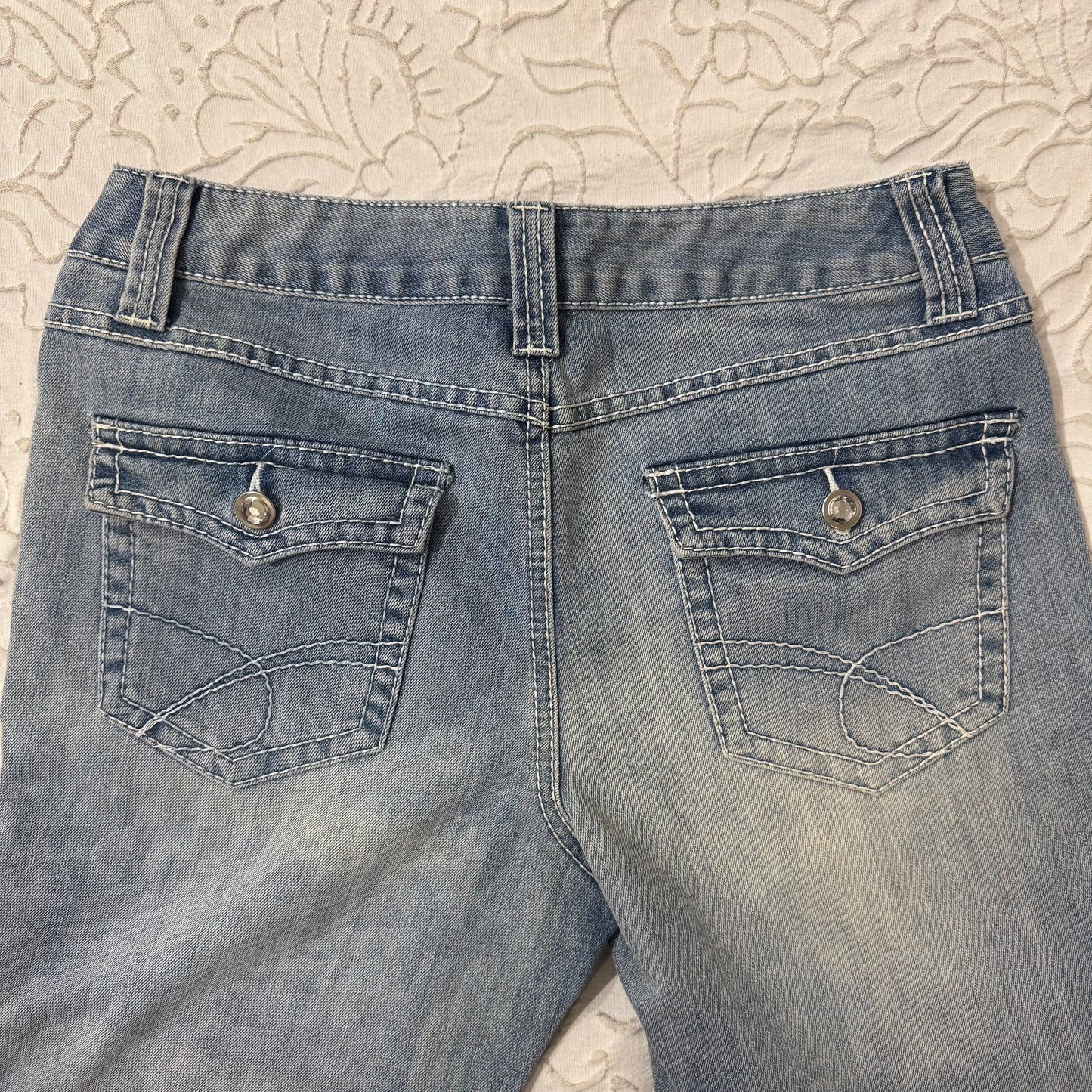 Light Washed ‘INC’ Rhinestone Bootcut Jeans