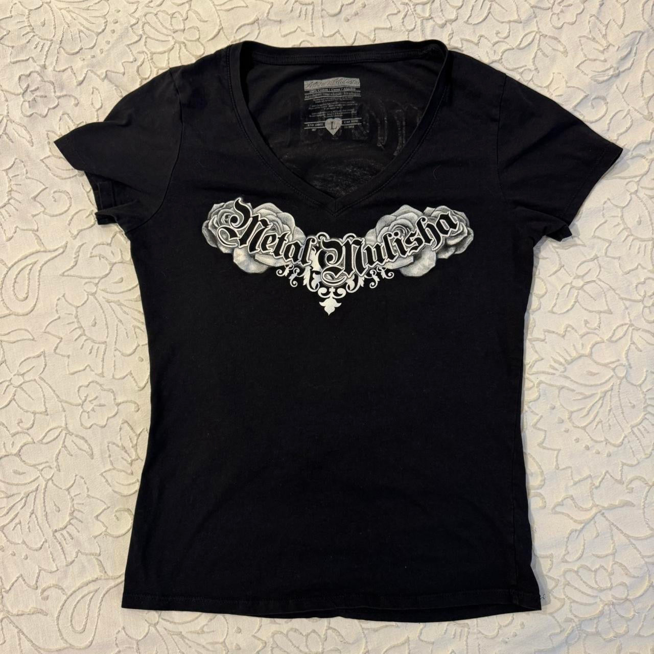 Black ‘Metal Mulisha’ Gothic Skull Graphic Shirt