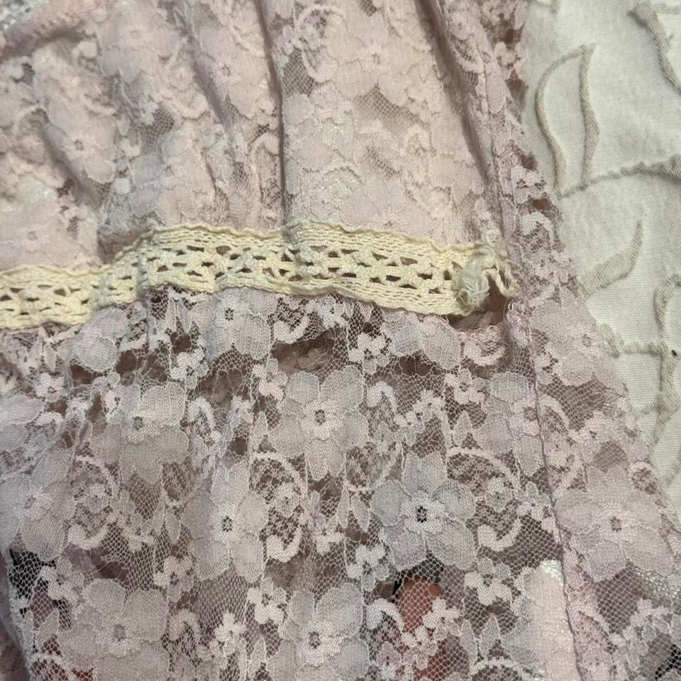 Light Pink Babydoll Milkmaid Lace Top