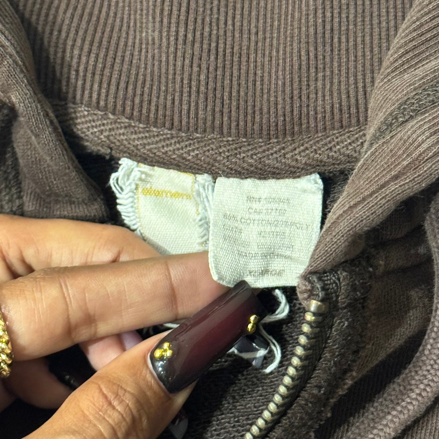 Dark Brown ‘Element’ Y2K Grungy Skater Zip Up Jacket