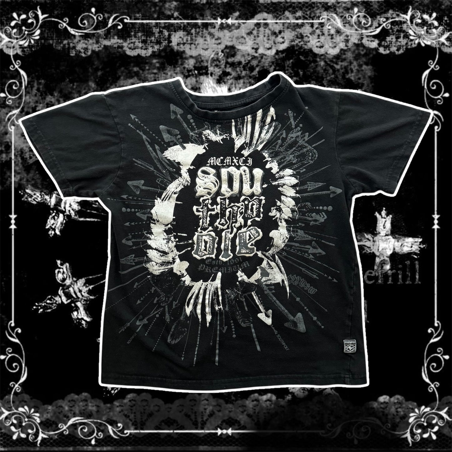 Black & White ‘Southpole’ Cybery2k Graphic Baby Tee