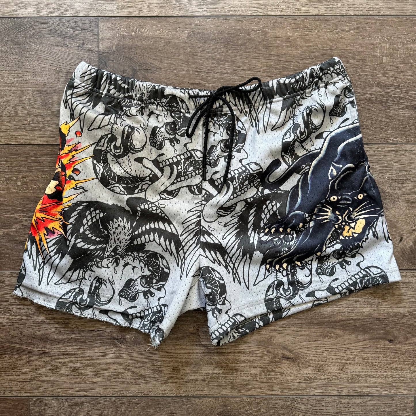 Grey ‘Ed Hardy’ Graphic Men’s Shorts