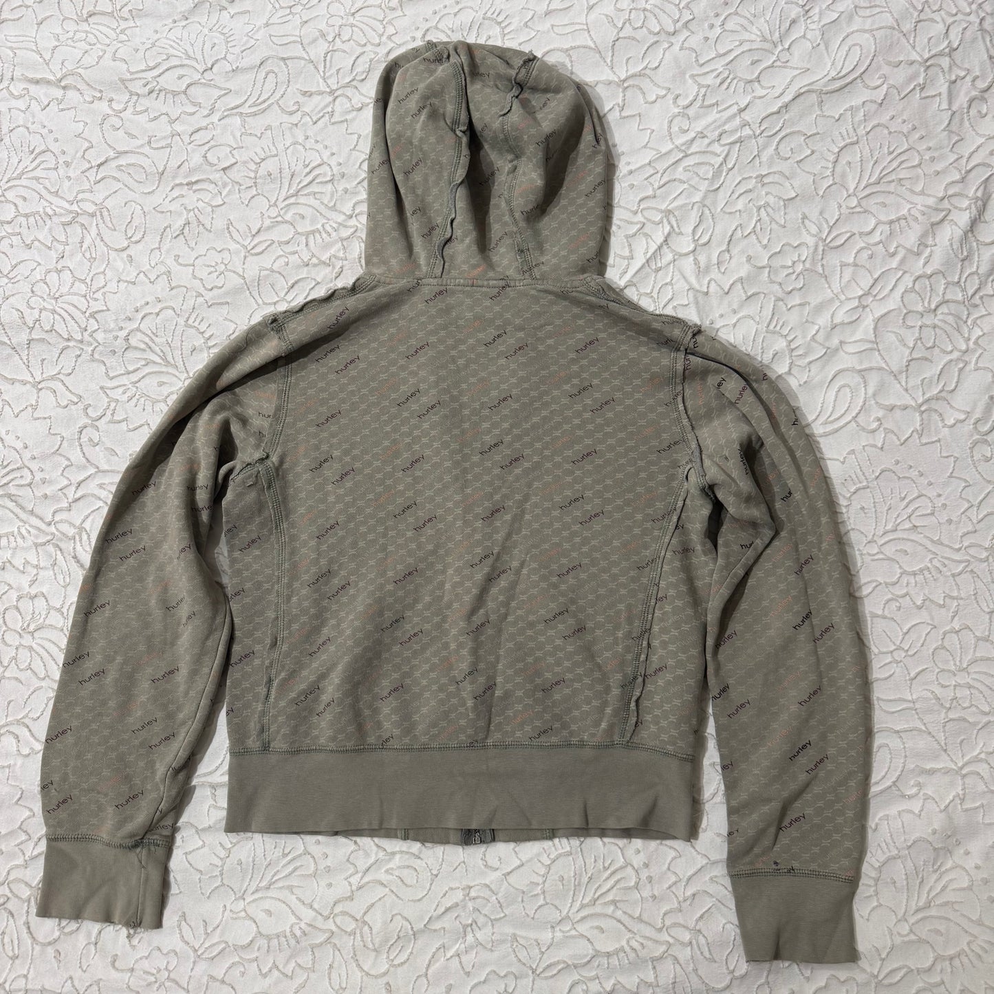 Olive Green ‘Hurley’ Y2K Zip Up Hoodie
