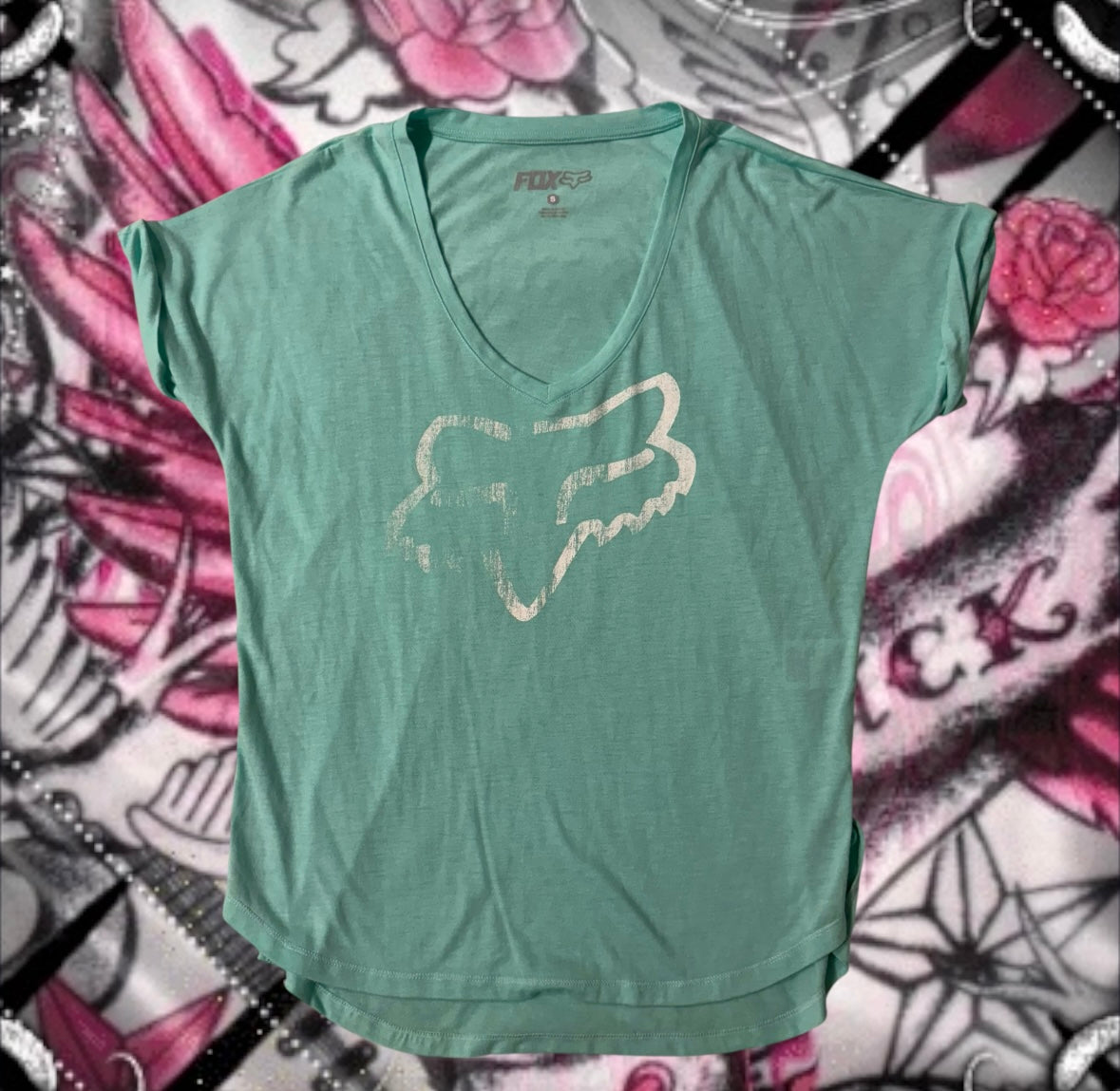 Blue ‘Fox Racing’ Graphic Oversized Tee