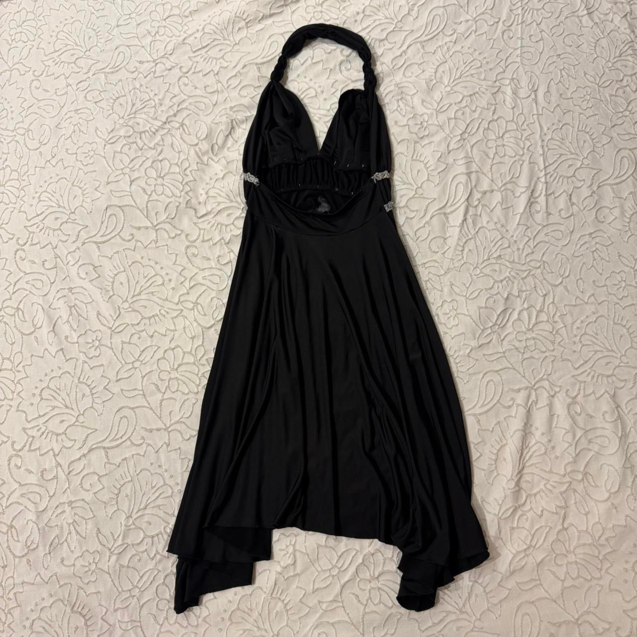 Black ‘Guess’ Y2K Beaded Halter Dress