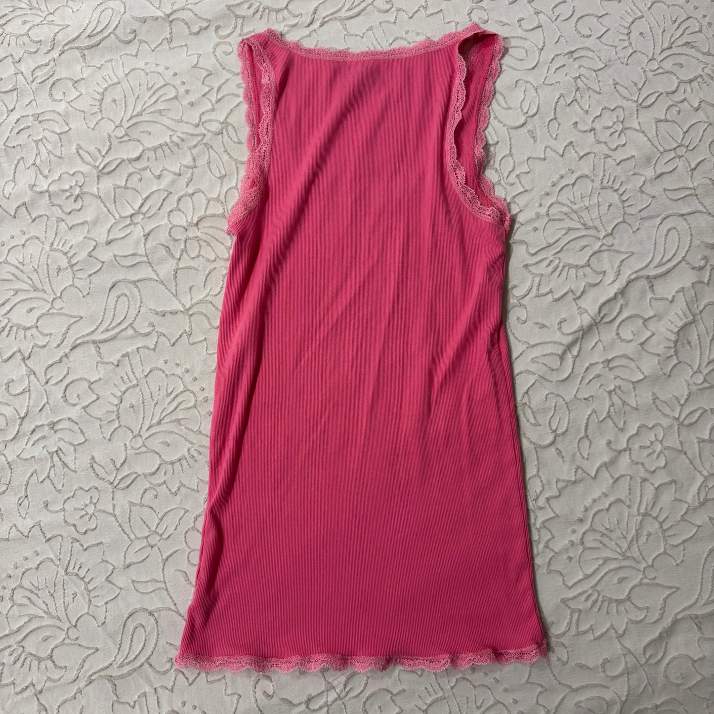 Pink ‘American Eagle Outfitters’ Lace Trimmed Tank Top