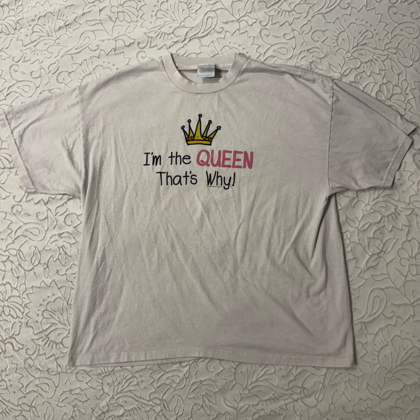 White Y2K Slogan Queen Graphic Shirt