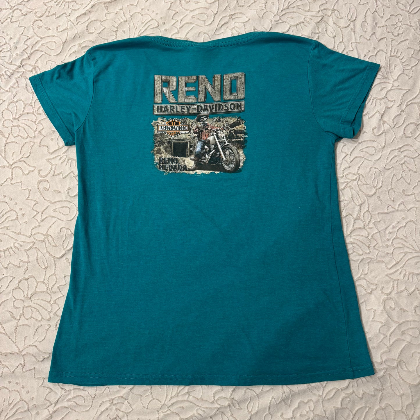 Blue ‘Harley Davidson’ Biker Nevada Graphic Shirt