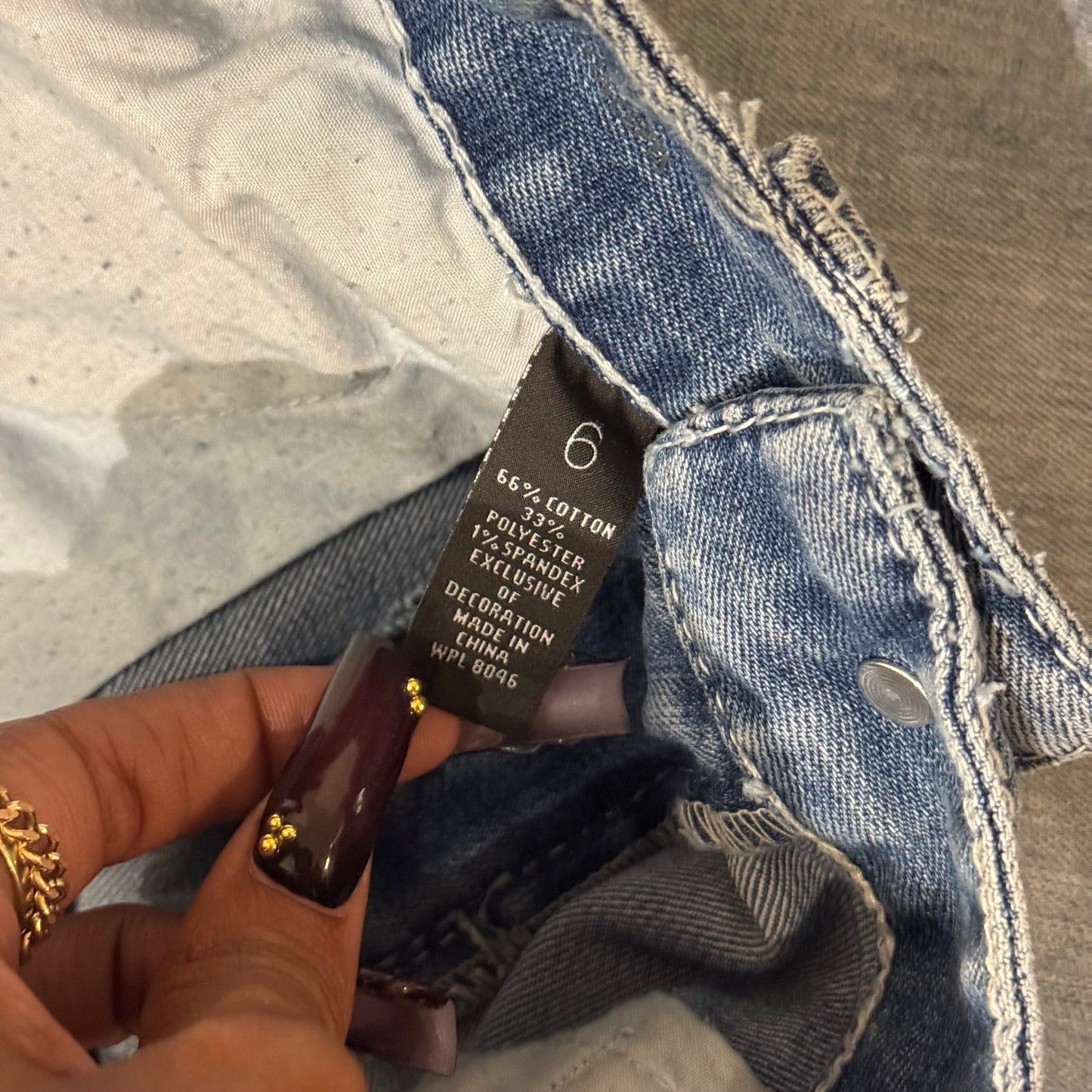 Light Washed ‘INC’ Rhinestone Bootcut Jeans
