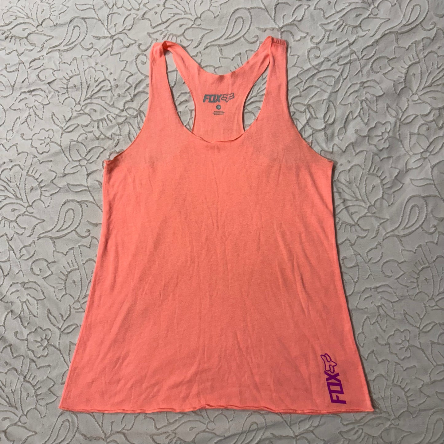 Salmon Pink ‘Fox Racing’ Racerbank Tank Top
