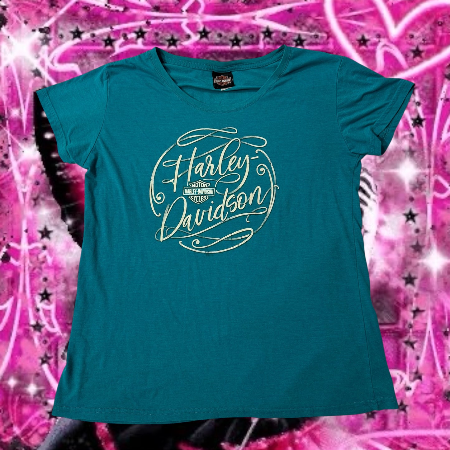 Blue ‘Harley Davidson’ Biker Nevada Graphic Shirt