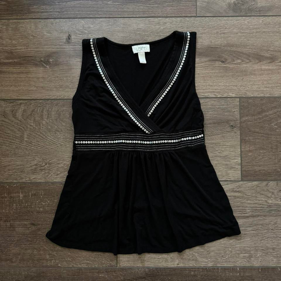 Black & Sliver ‘Ann Taylor aloft’ Sequin Wrapped Top