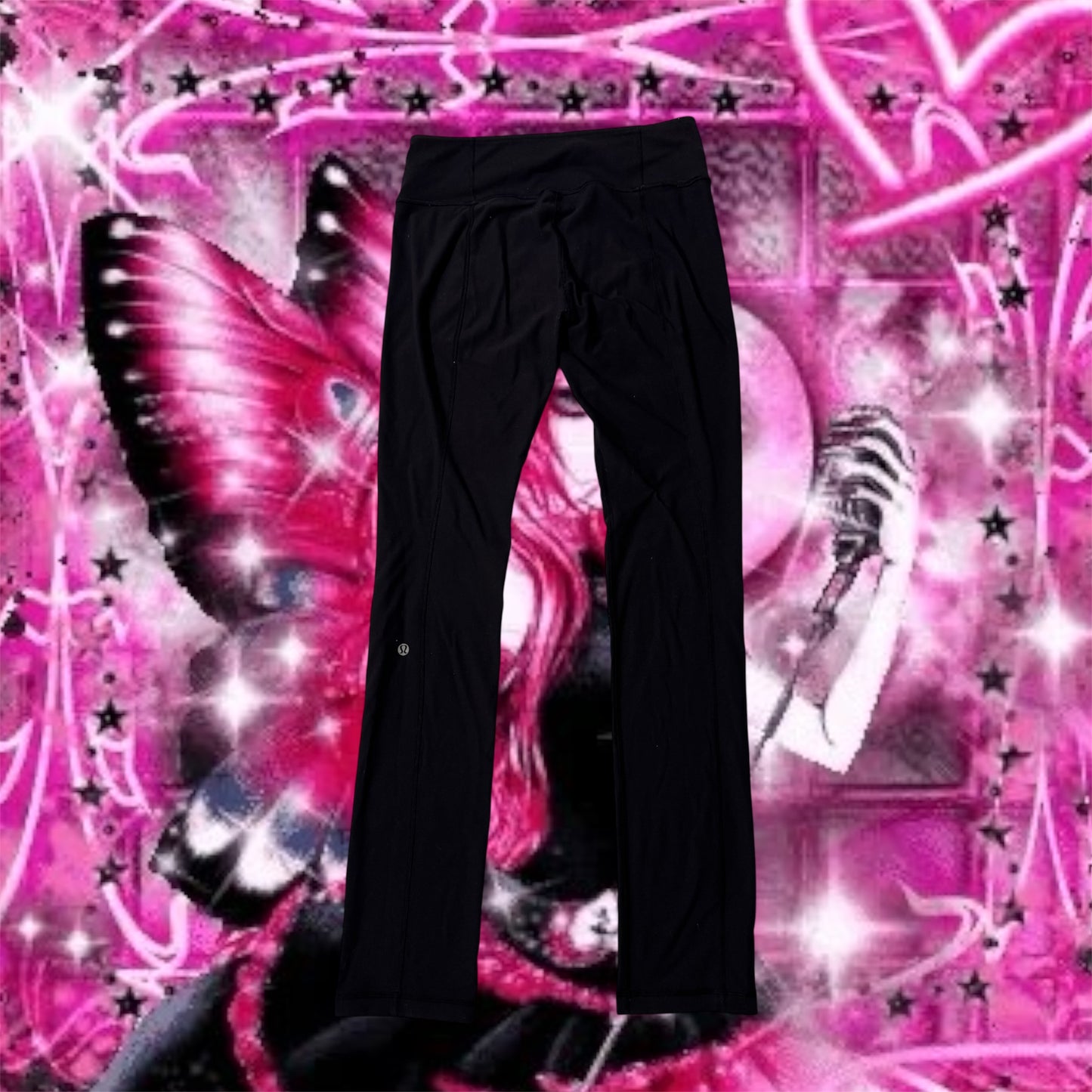 Black ‘Lululemon’ High Waisted Straight Yoga Pants