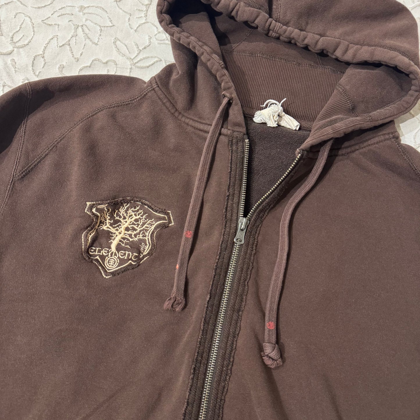 Dark Brown ‘Element’ Y2K Grungy Skater Zip Up Jacket