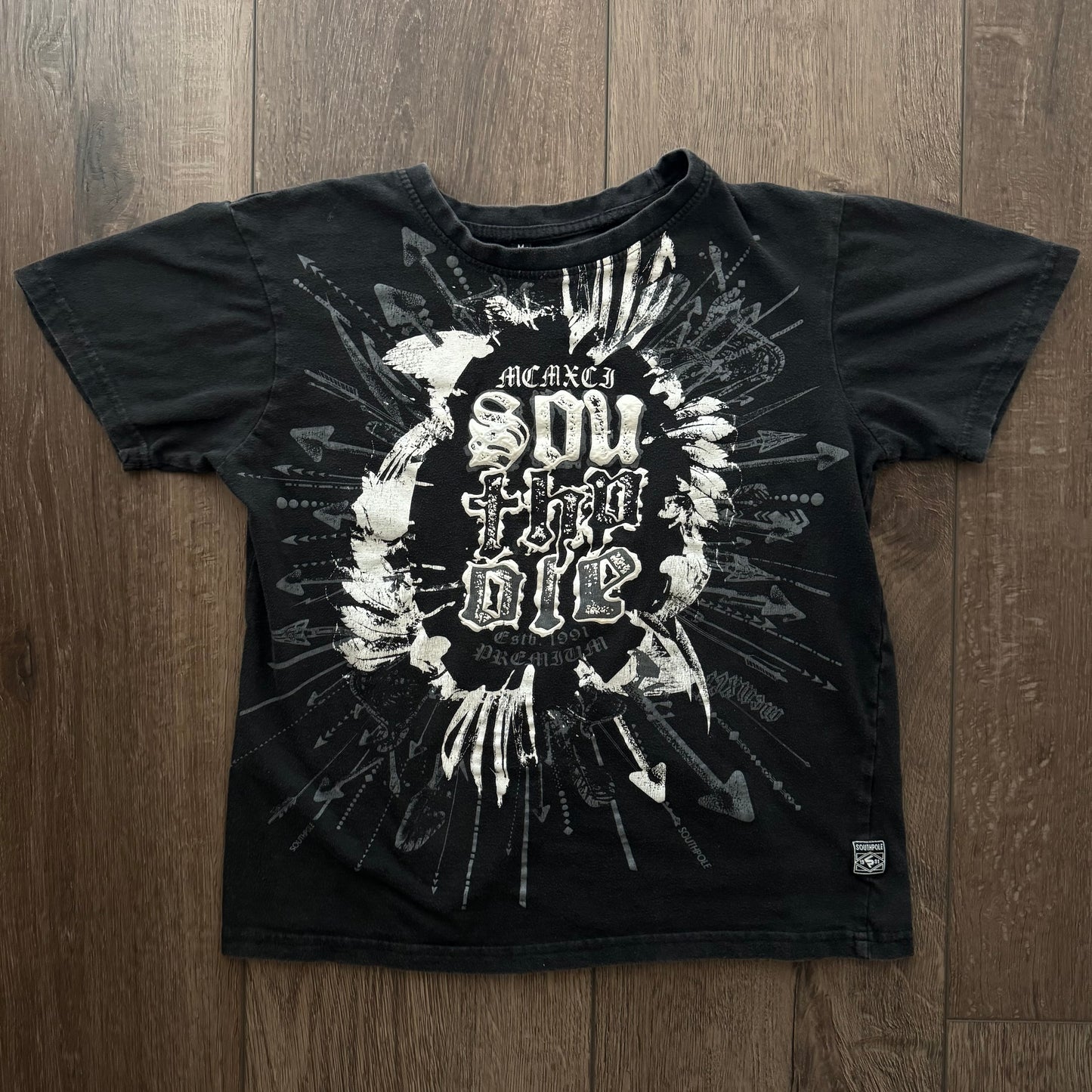 Black & White ‘Southpole’ Cybery2k Graphic Baby Tee