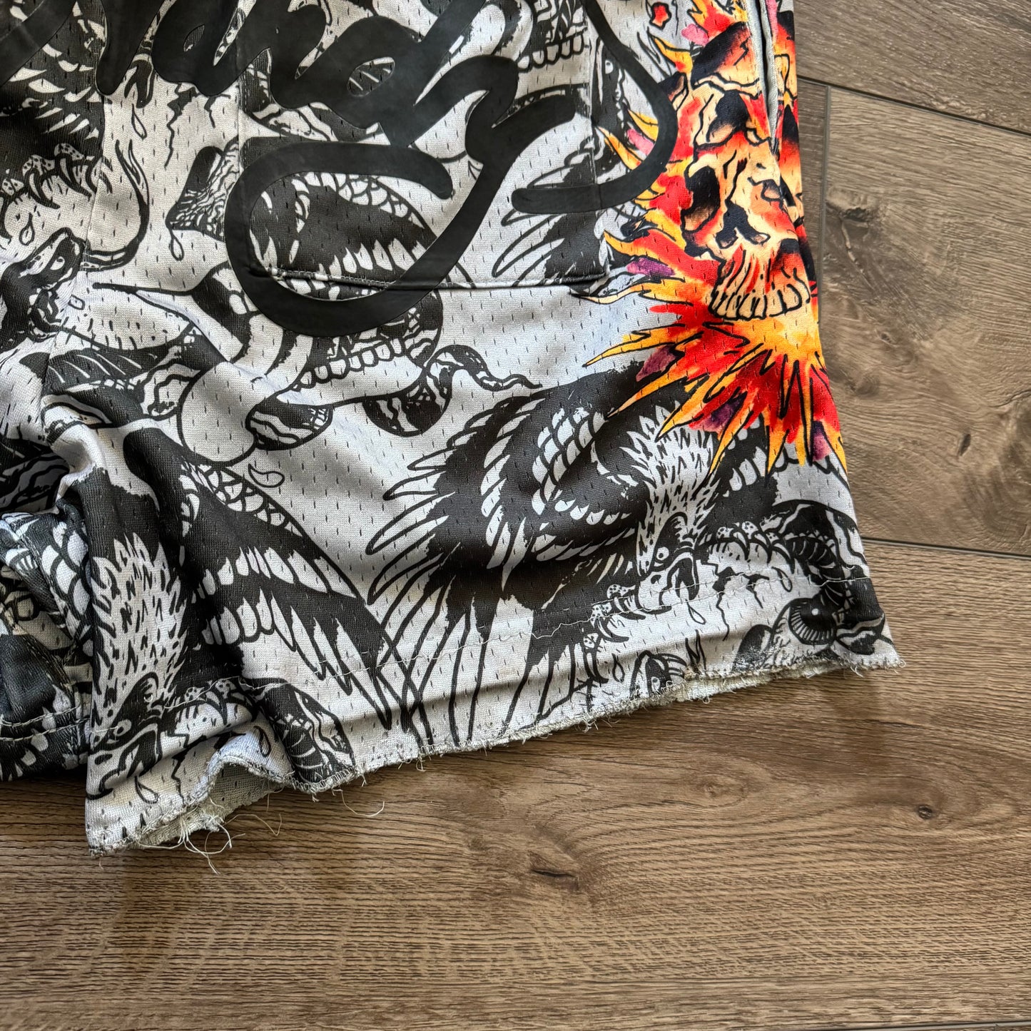 Grey ‘Ed Hardy’ Graphic Men’s Shorts