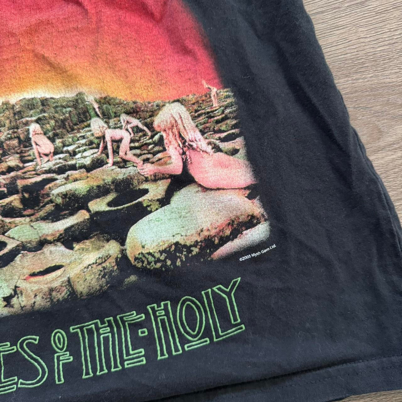 black y2k led zeppelin houses of the holy graphic band tank top