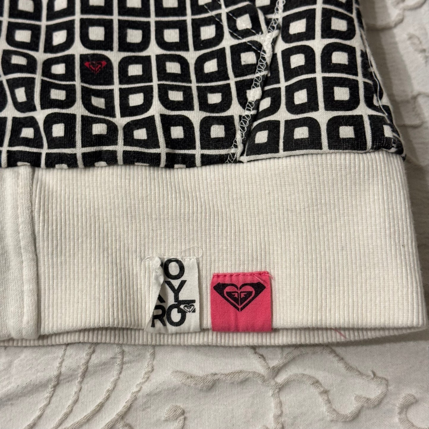 White ‘Roxy’ Fur Y2K Zip Up Hoodie