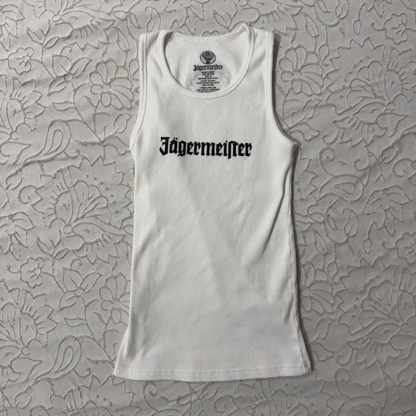 White ‘Jägermeister’ Liquor Graphic Tank Top