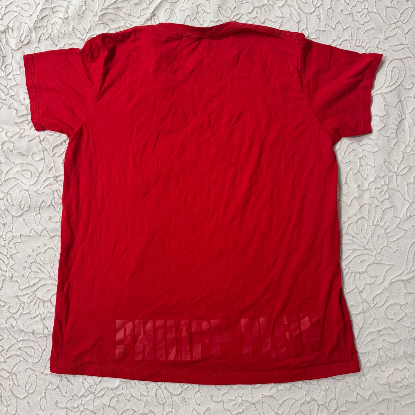 Red ‘Philipp Plein’ Rhinestone Men’s Shirt