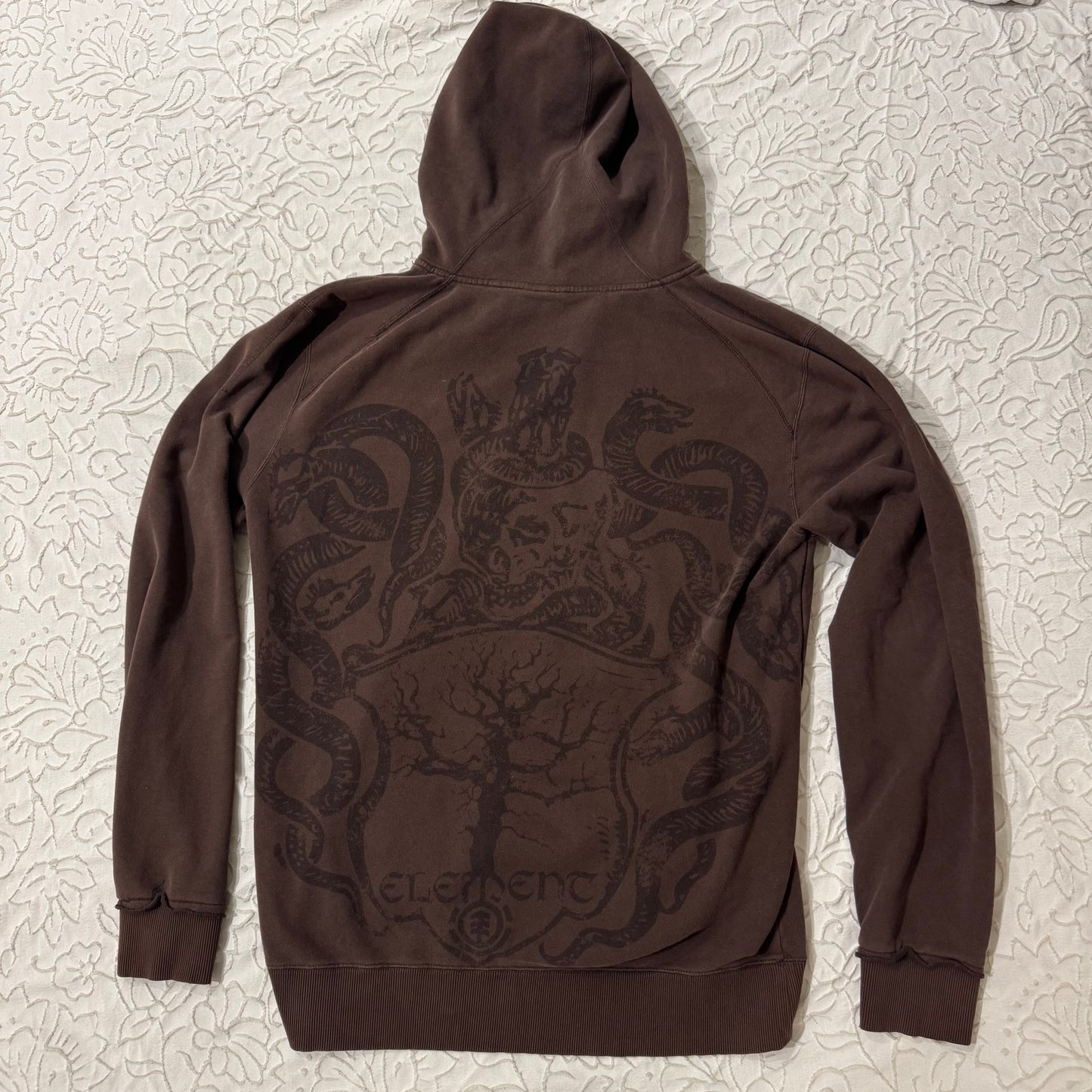 Dark Brown ‘Element’ Y2K Grungy Skater Zip Up Jacket