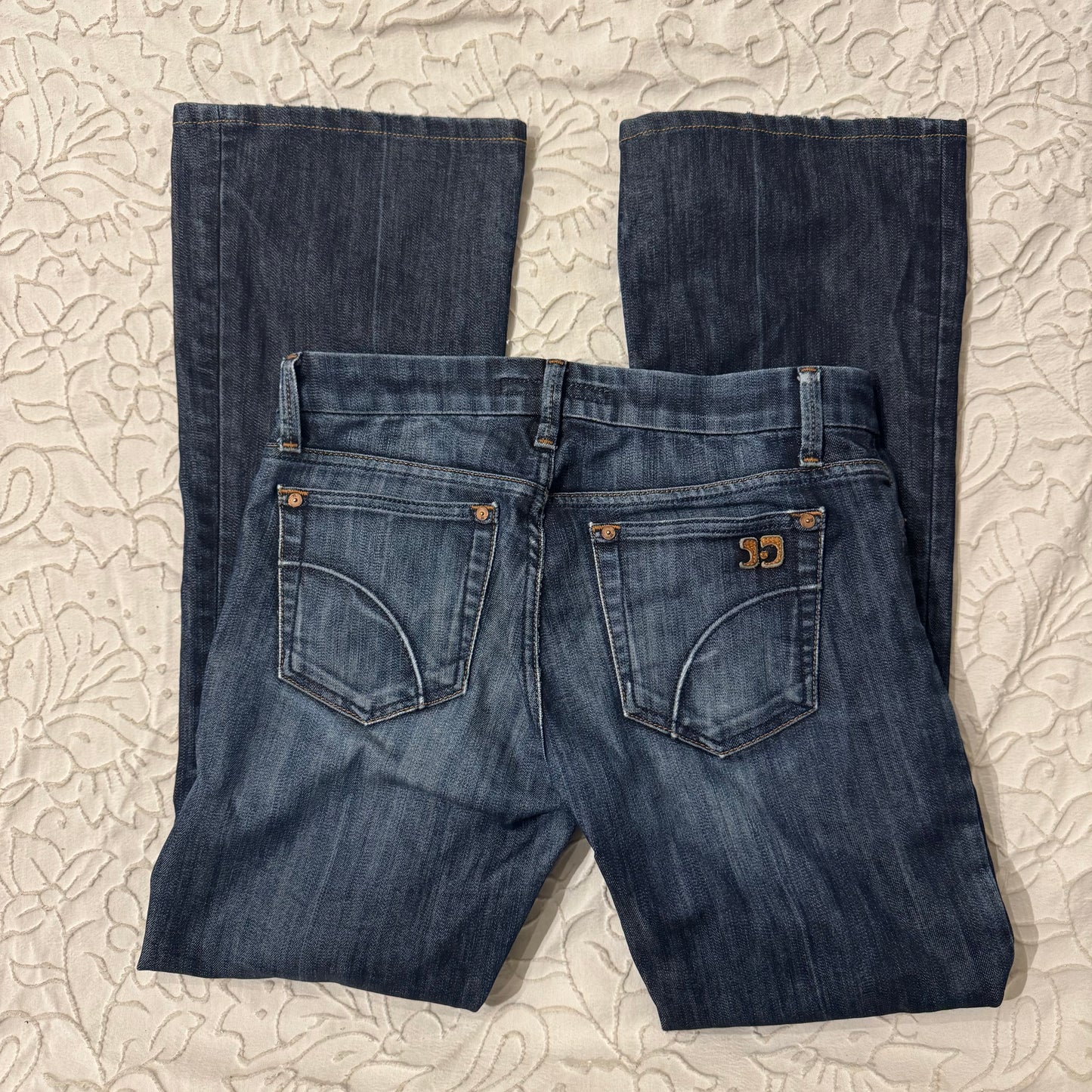 Dark Denim Blue ‘Joes’ Bootcut Ripped Jeans