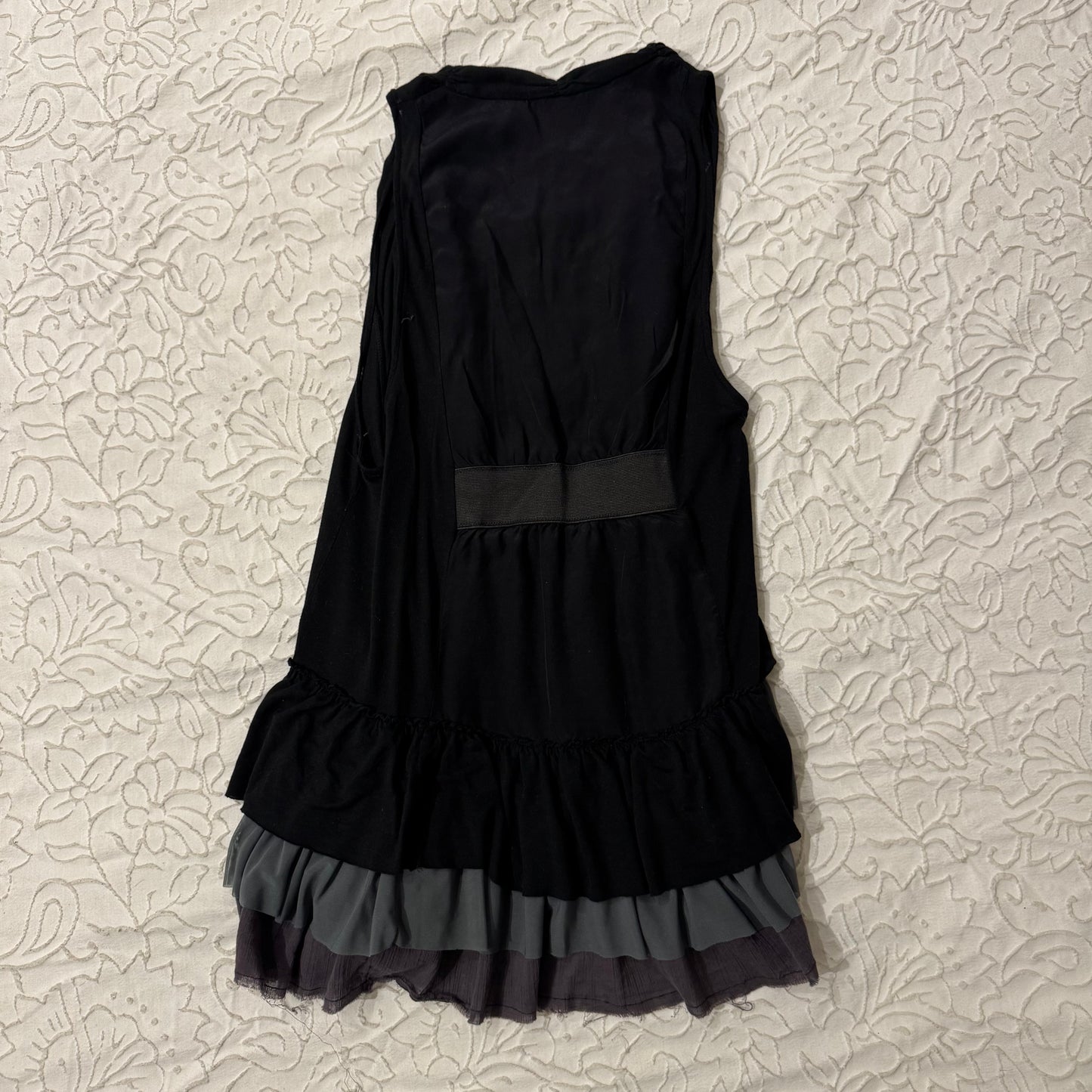 Black & Grey ‘Free People’ Ruffle Grungy Cardigan