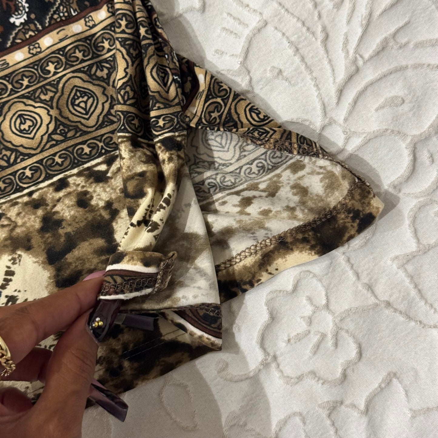 Gold ‘Susan Lawrence’ V Neck Crossover Dress