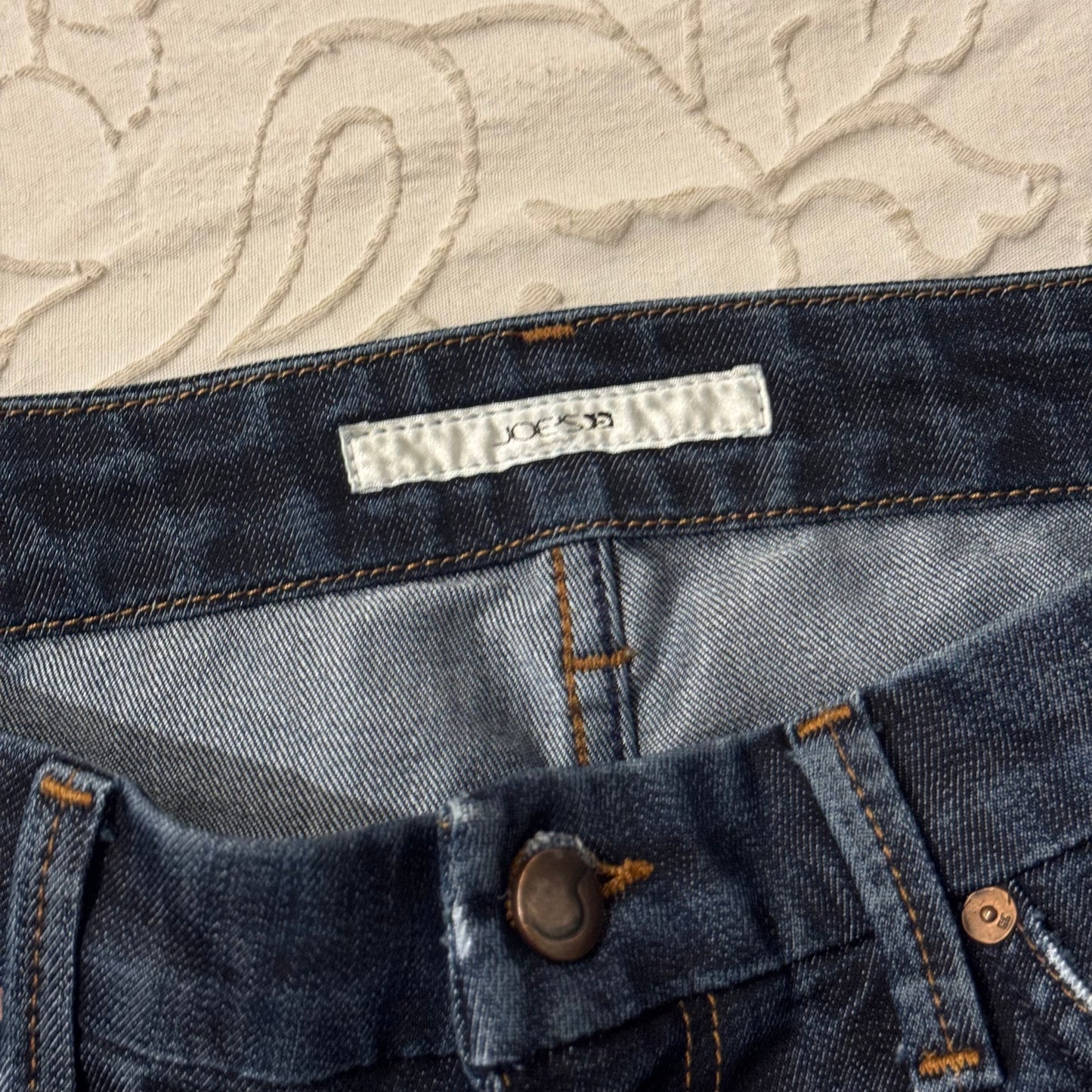 Dark Denim Blue ‘Joes’ Bootcut Ripped Jeans