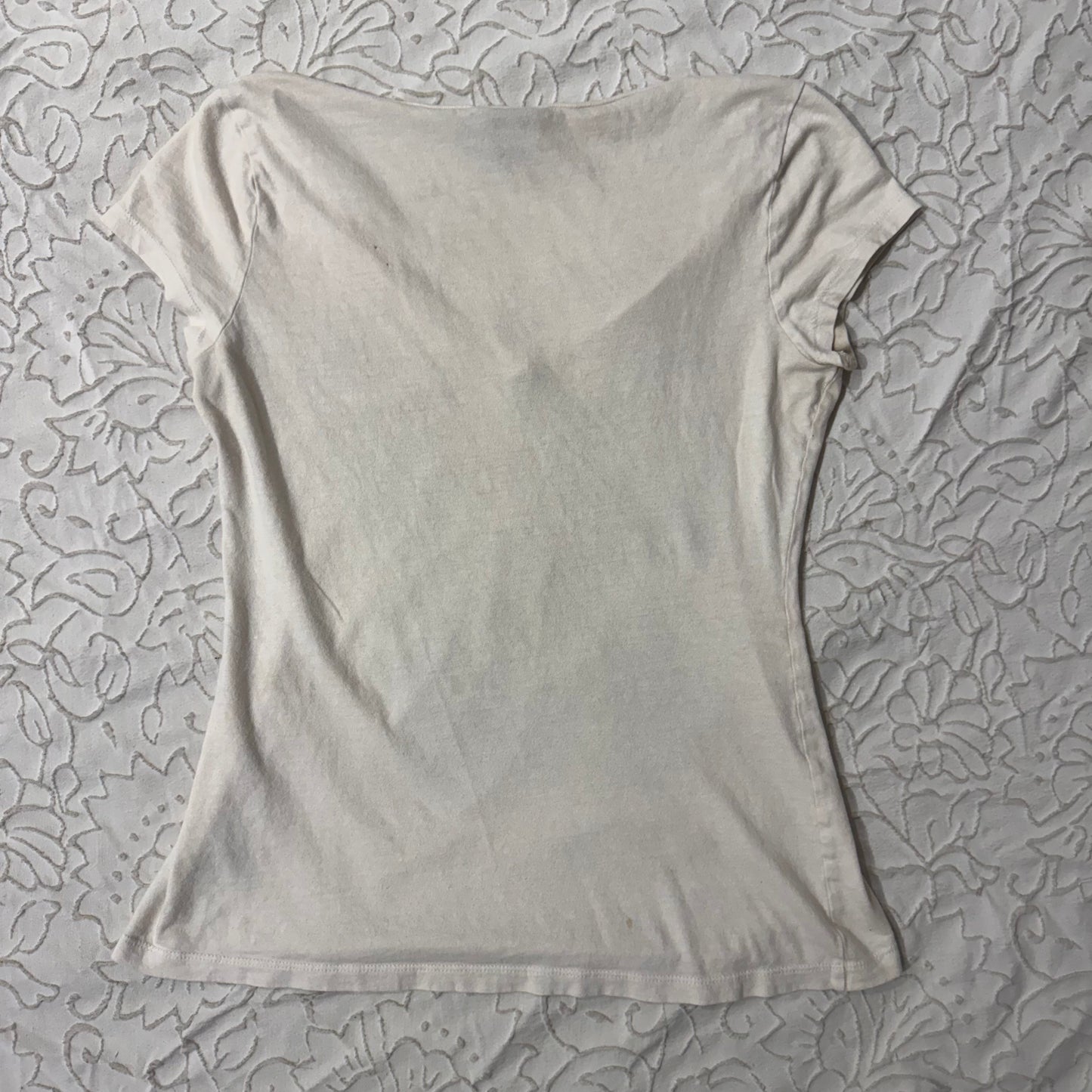 White ‘Self Esteem’ CyberY2K Cross Graphic Shirt
