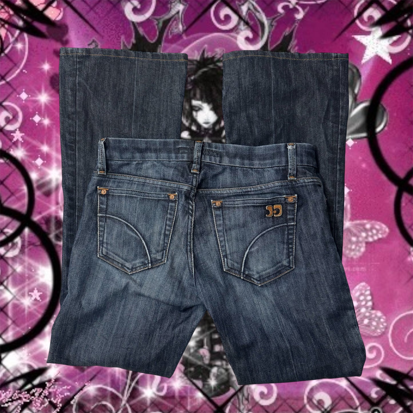 Dark Denim Blue ‘Joes’ Bootcut Ripped Jeans